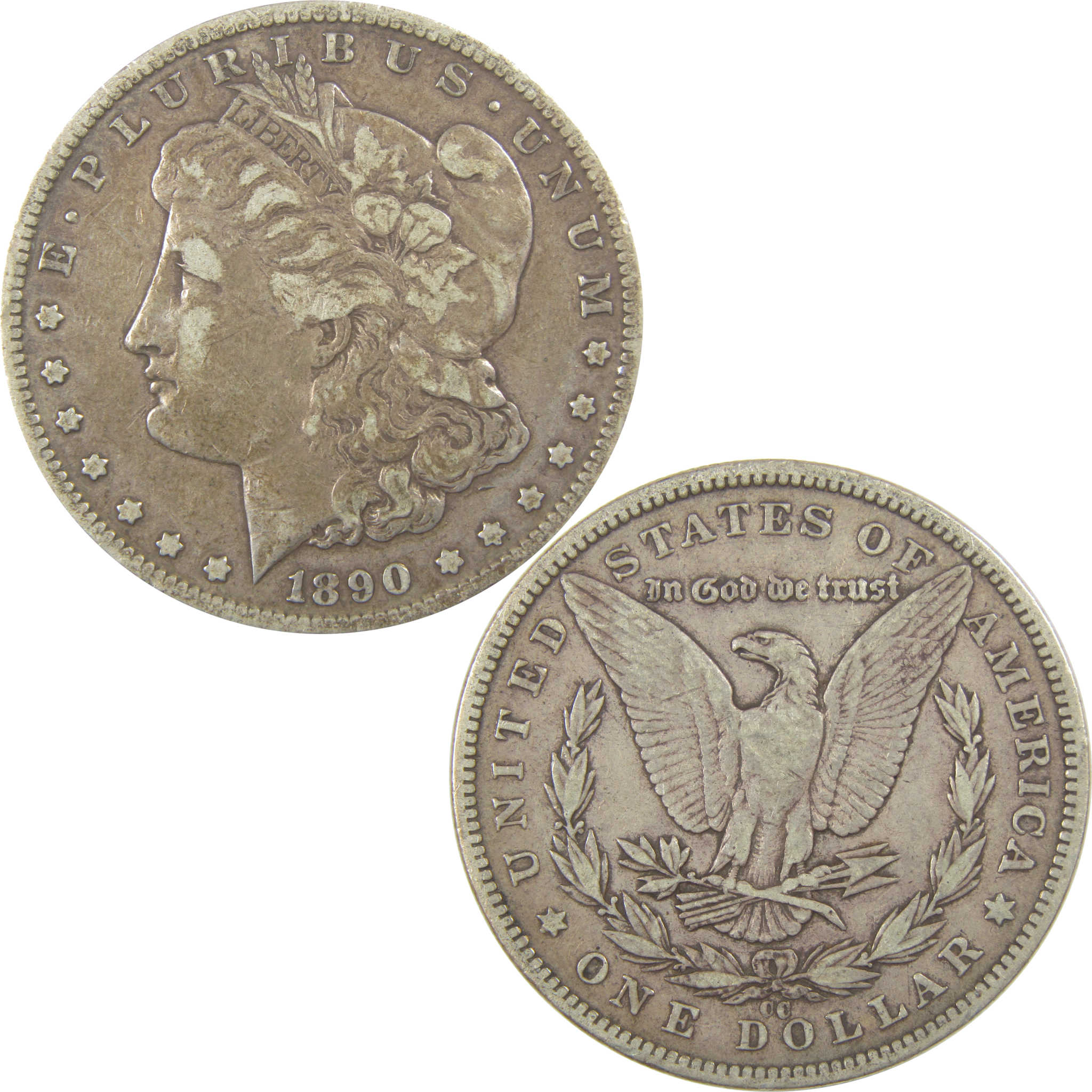 1890 CC Morgan Dollar VF Very Fine Silver $1 Coin SKU:I22039 - Morgan coin - Morgan silver dollar - Morgan silver dollar for sale - Profile Coins & Collectibles