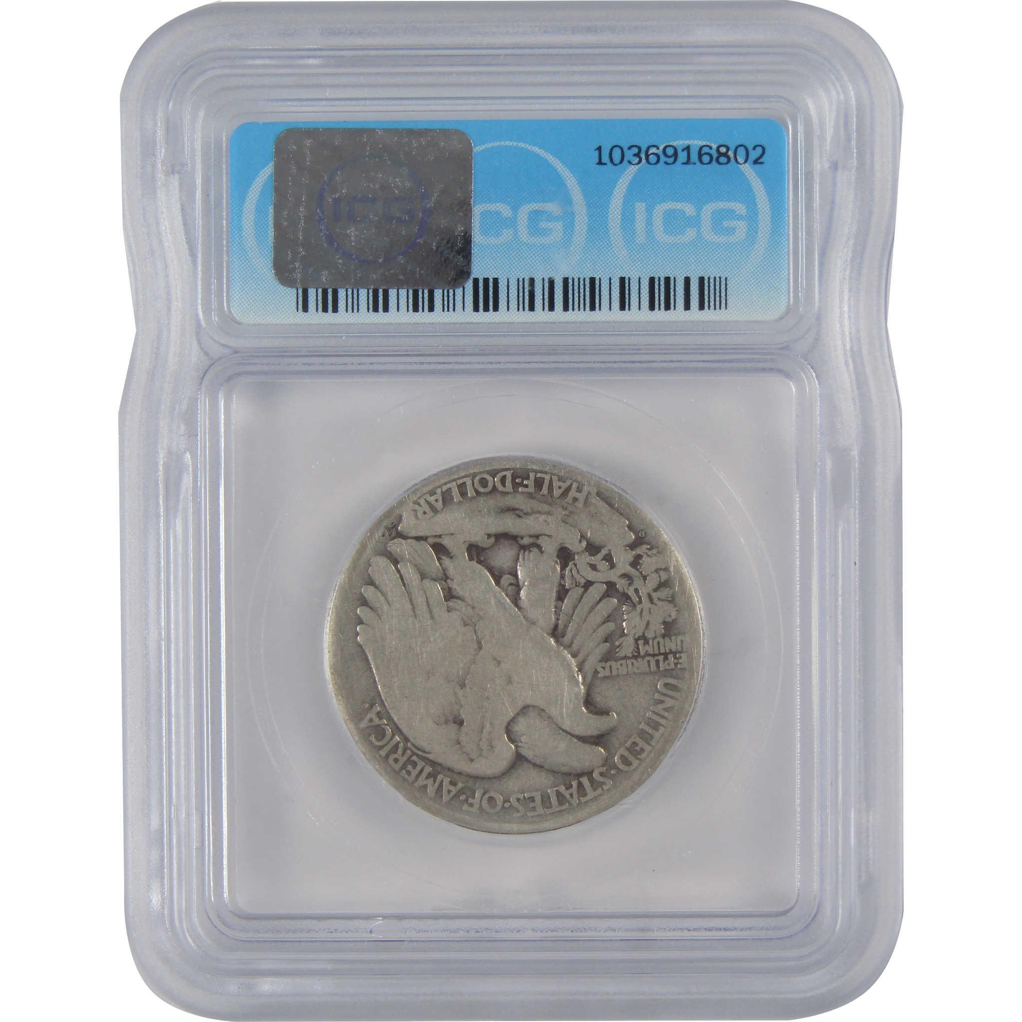 1921 D Liberty Walking Half Dollar G 4 ICG Silver 50c Coin SKU:I23440