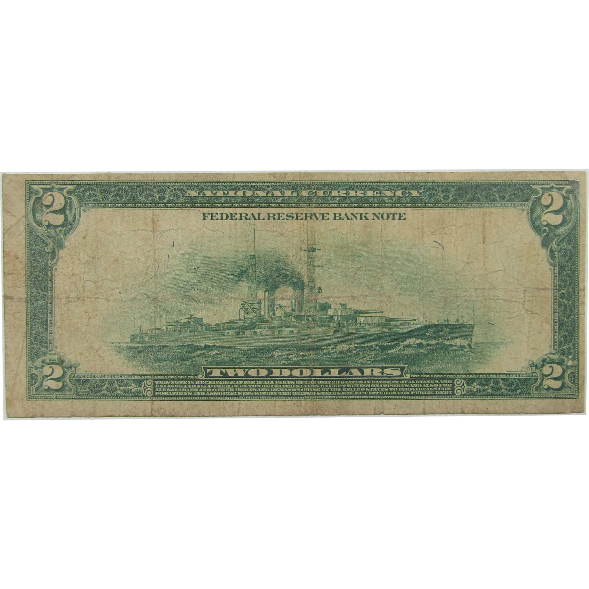 1918 $2 Federal Reserve Bank Note Saint Louis MO Very Good SKU:I23177