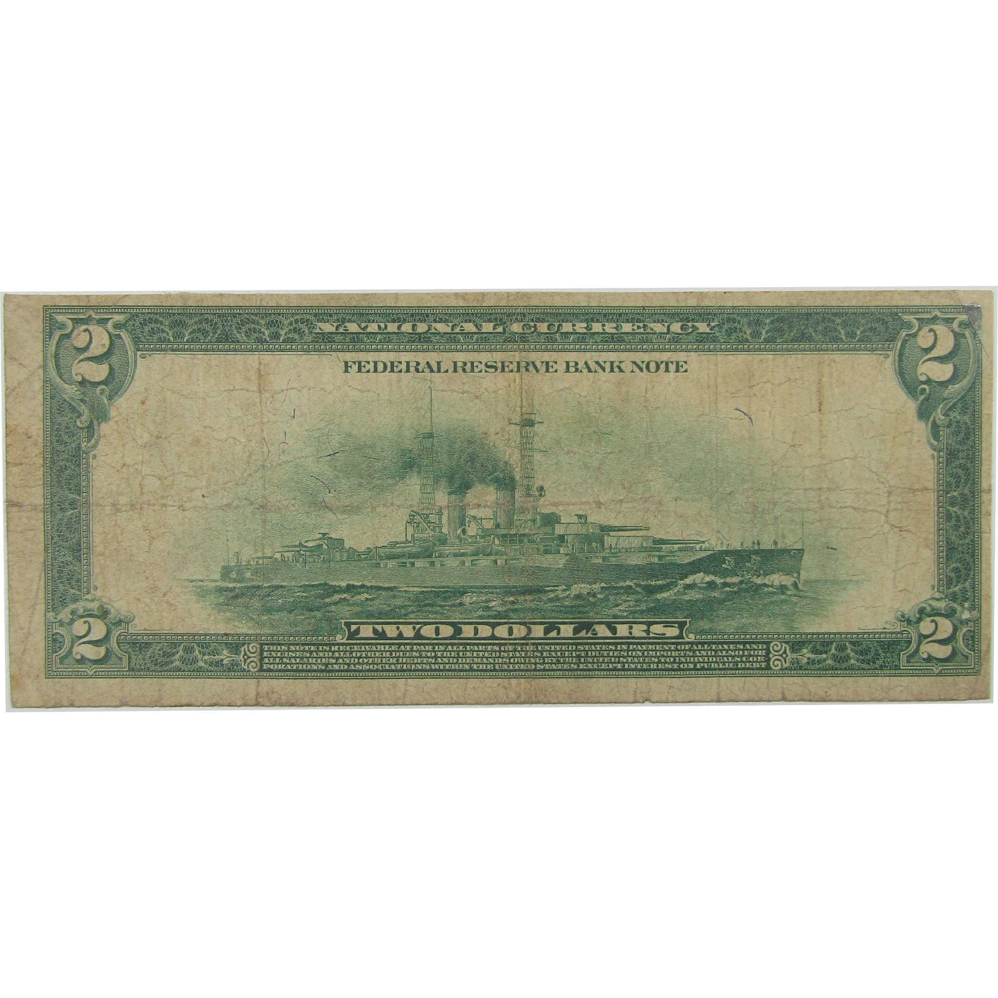 1918 $2 Federal Reserve Bank Note Saint Louis MO Very Good SKU:I23177