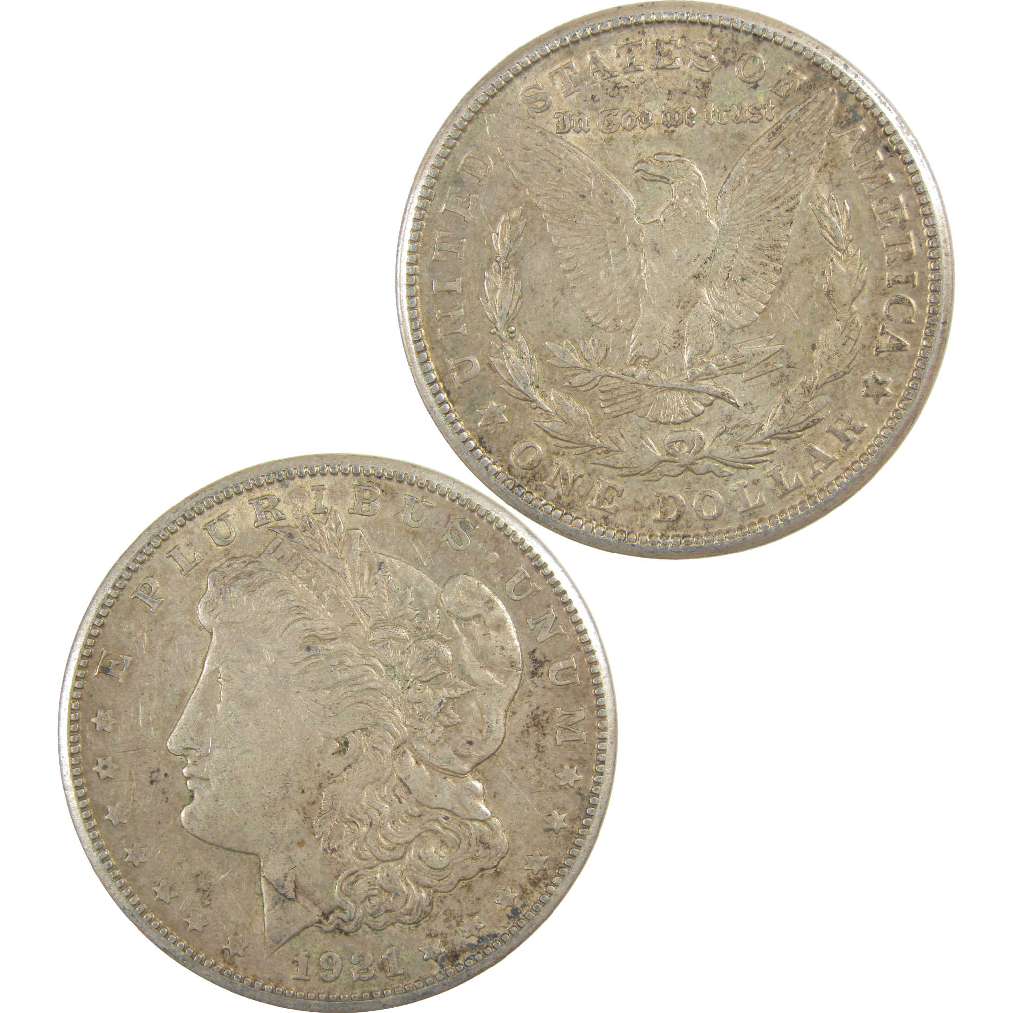 1921 S Morgan Dollar XF EF Extremely Fine Lamination Error SKU:I20268 - Morgan coin - Morgan silver dollar - Morgan silver dollar for sale - Profile Coins & Collectibles