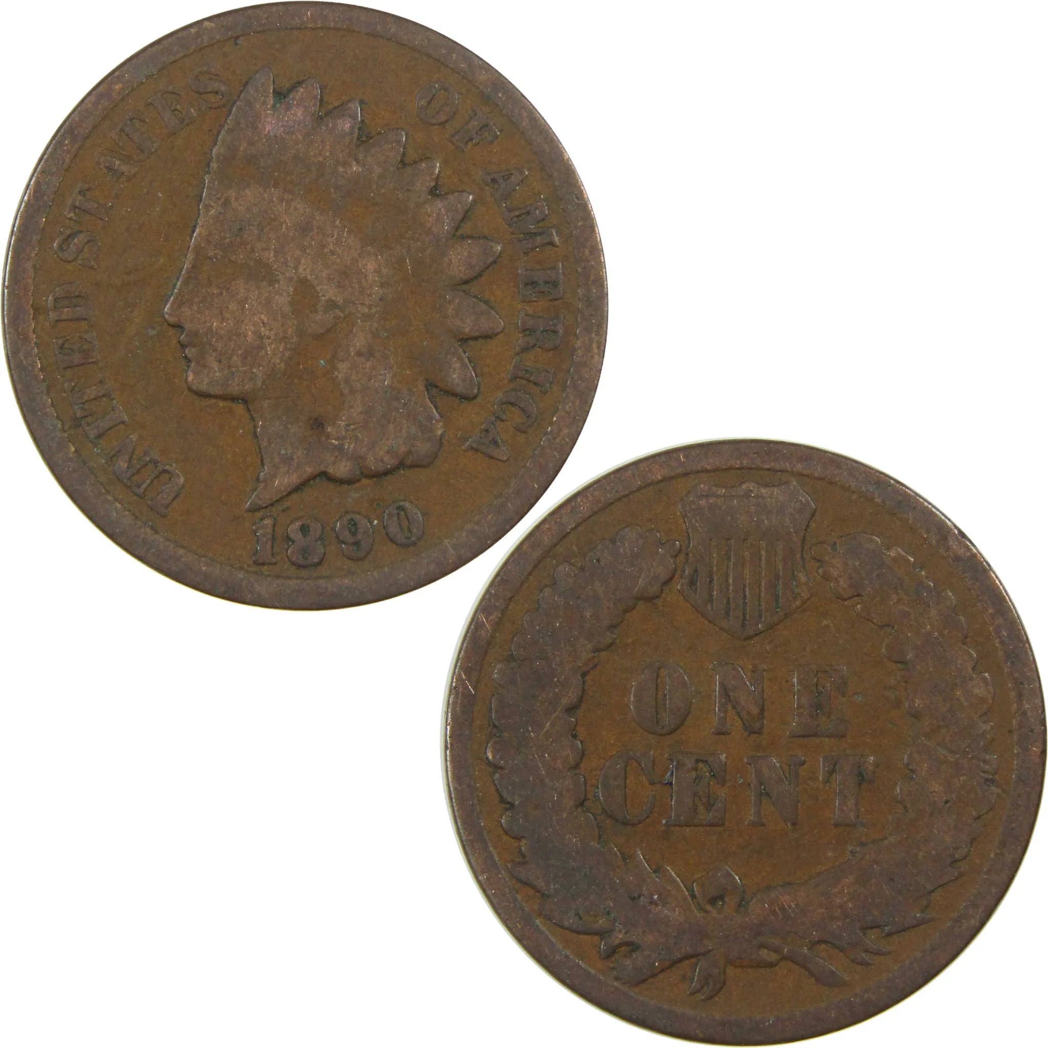 1890 Indian Head Cent G Good Penny 1c Coin SKU:I27033
