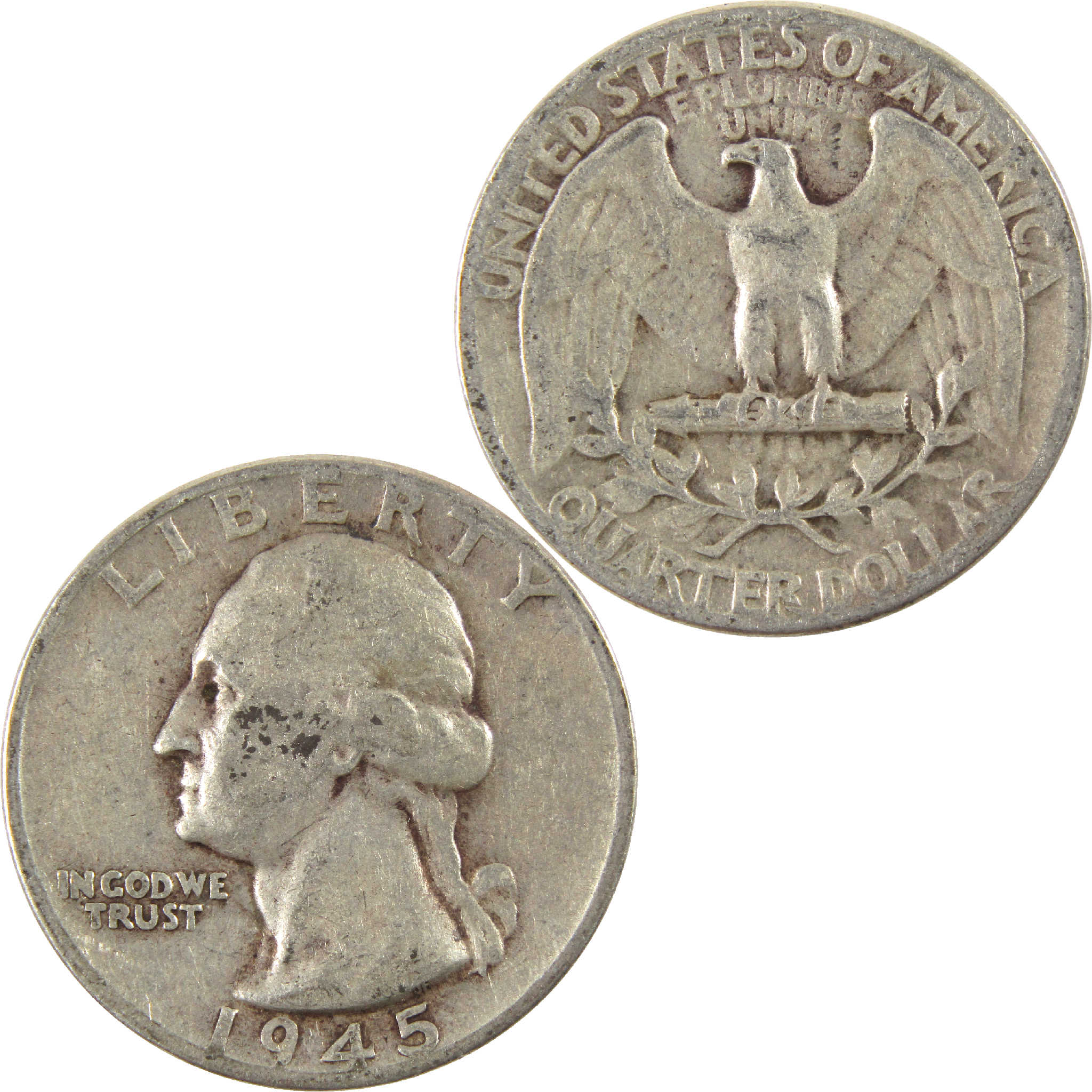 1945 Washington Quarter VG Very Good Silver 25c Coin