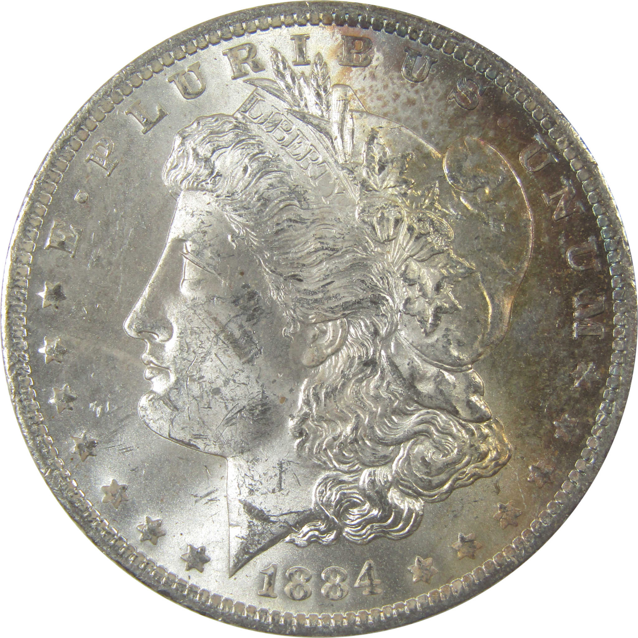 1884 O Morgan Silver Dollar Uncirculated Mint State Toned SKU:I23785