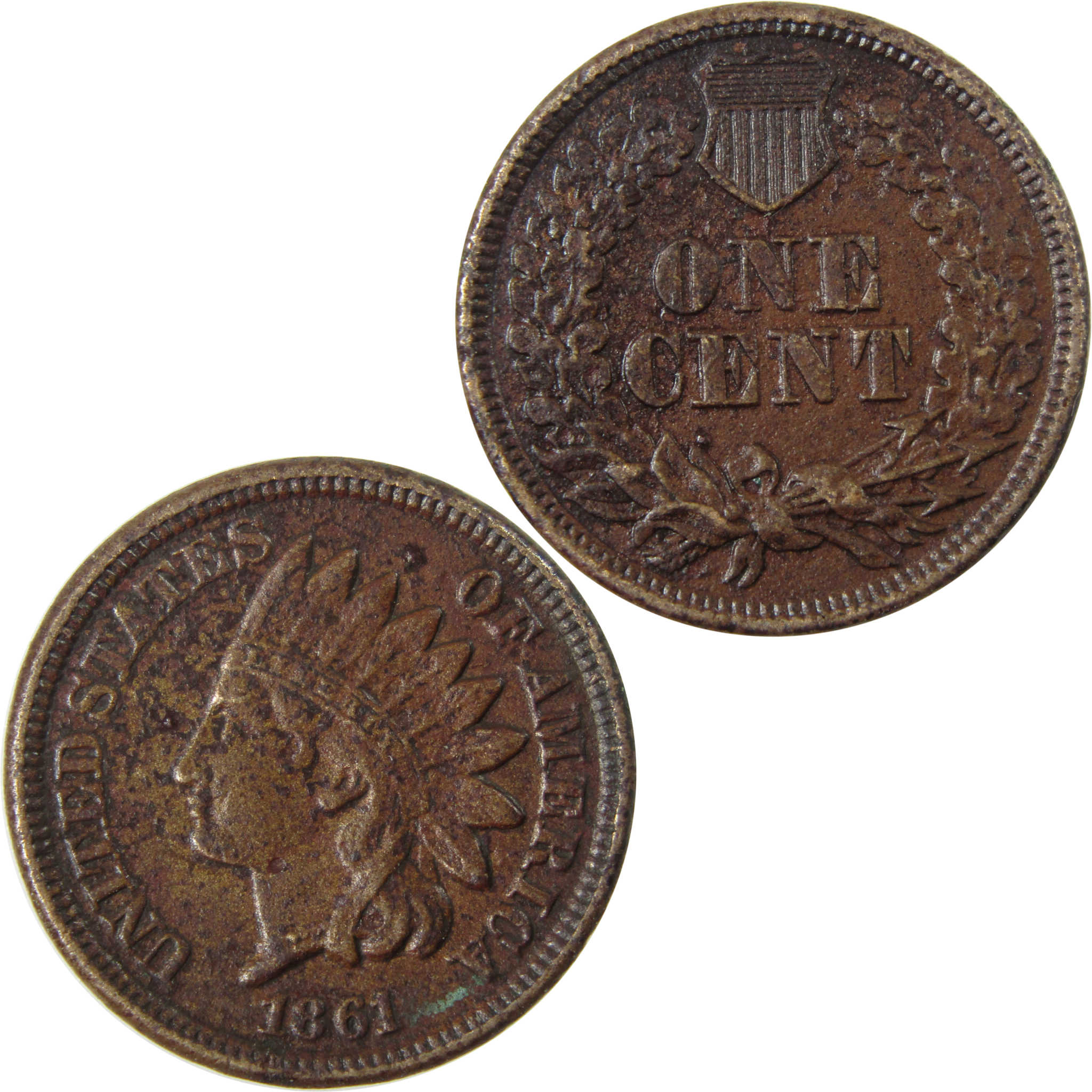 1861 Indian Head Cent VF Very Fine Details Penny 1c Coin SKU:CP1247