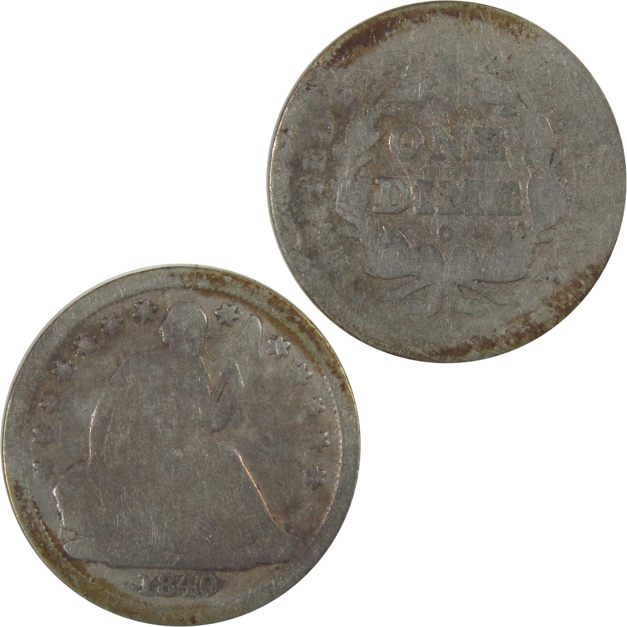 1840 O Seated Liberty Dime AG About Good Details Silver SKU:I19146