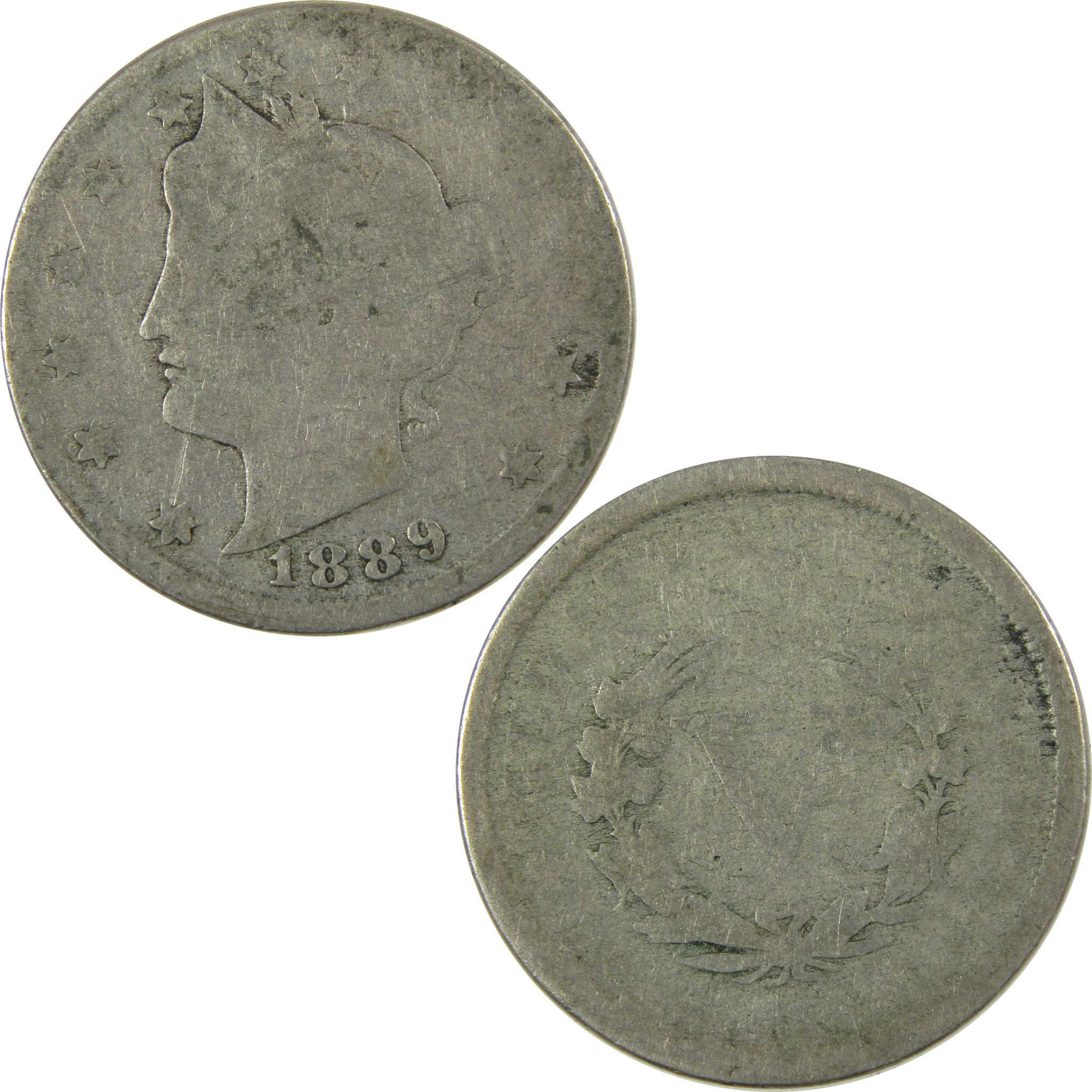 1889 Liberty Head V Nickel AG About Good 5c Coin SKU:I27226