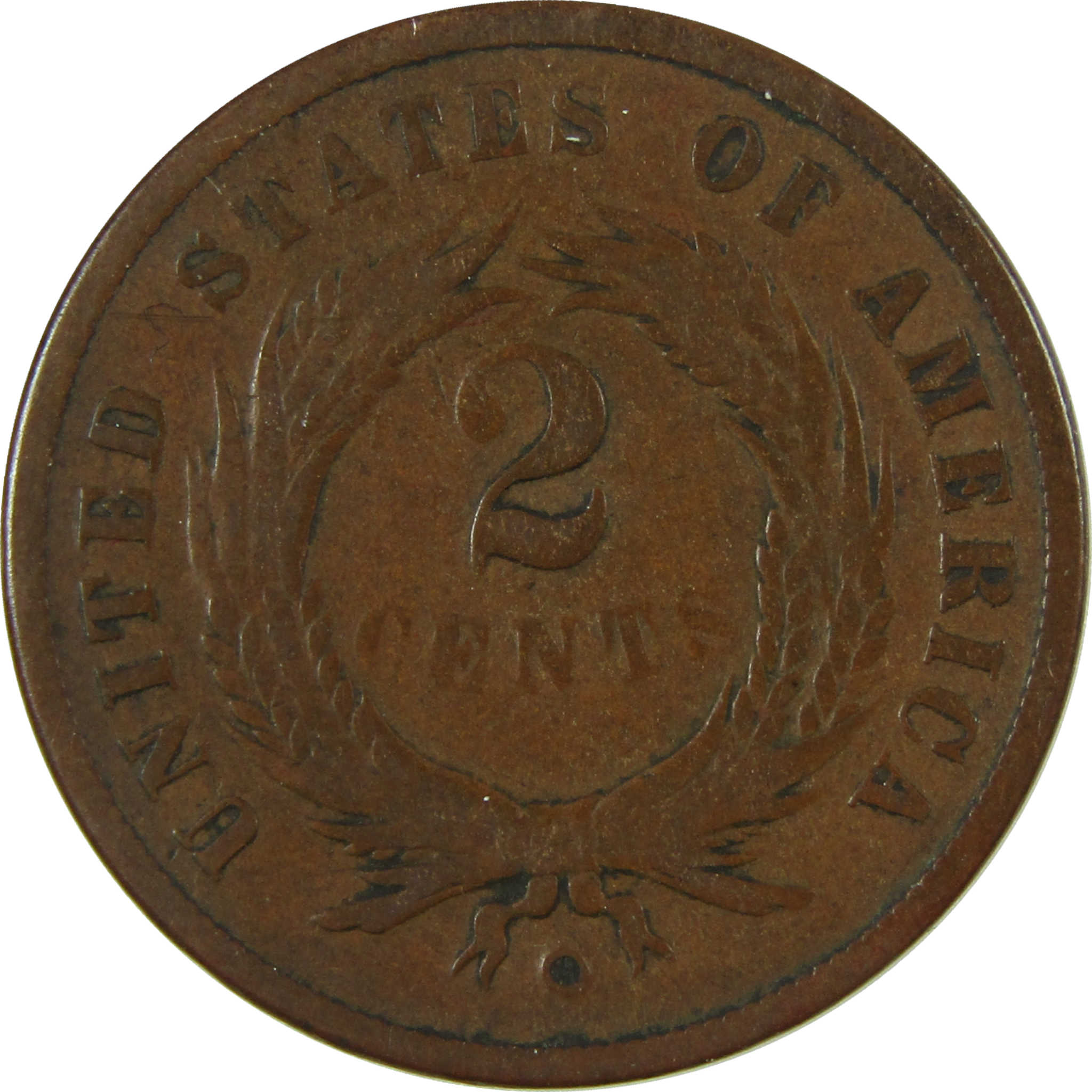 1867 Two Cent Piece VG Very Good Details 2c Coin SKU:I27864