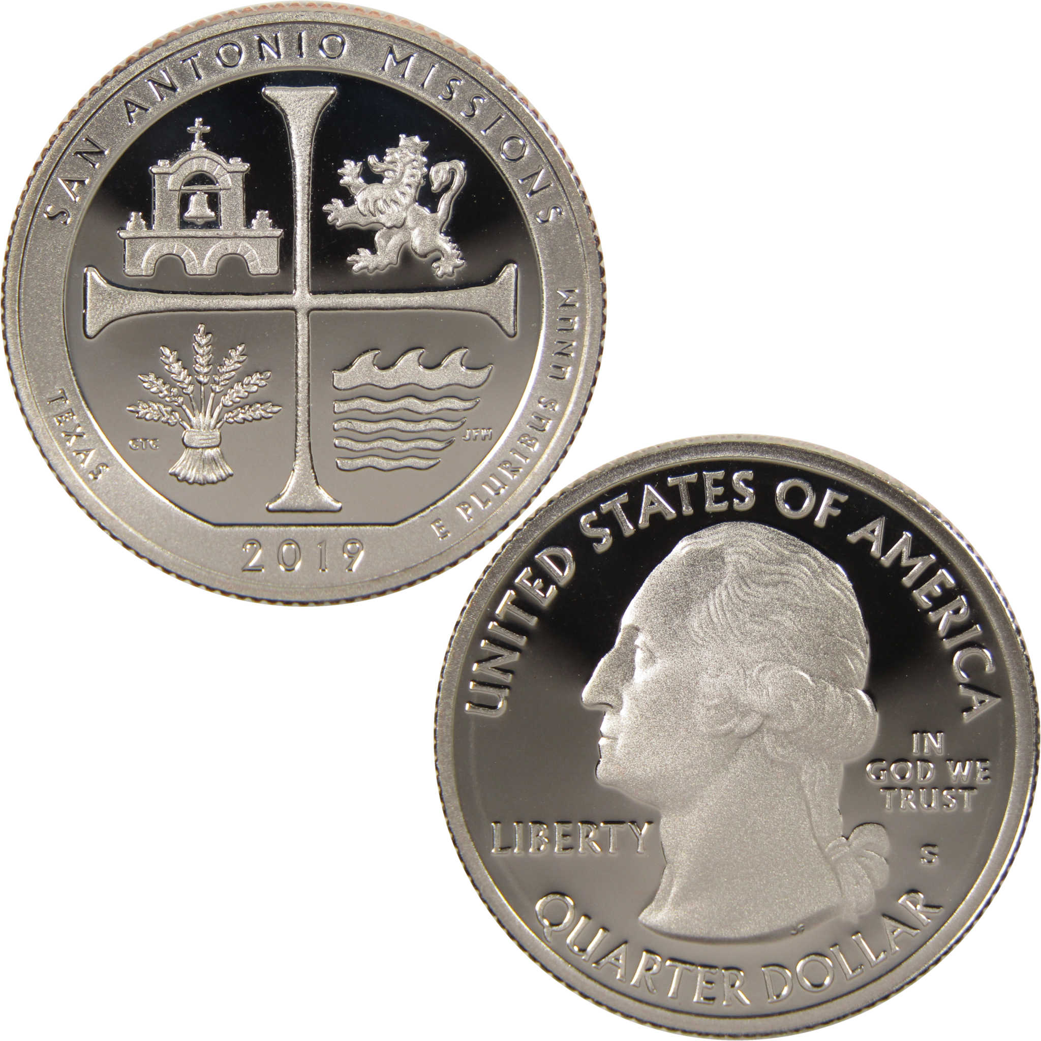 2019 S San Antonio Missions National Park Quarter Choice Proof Clad