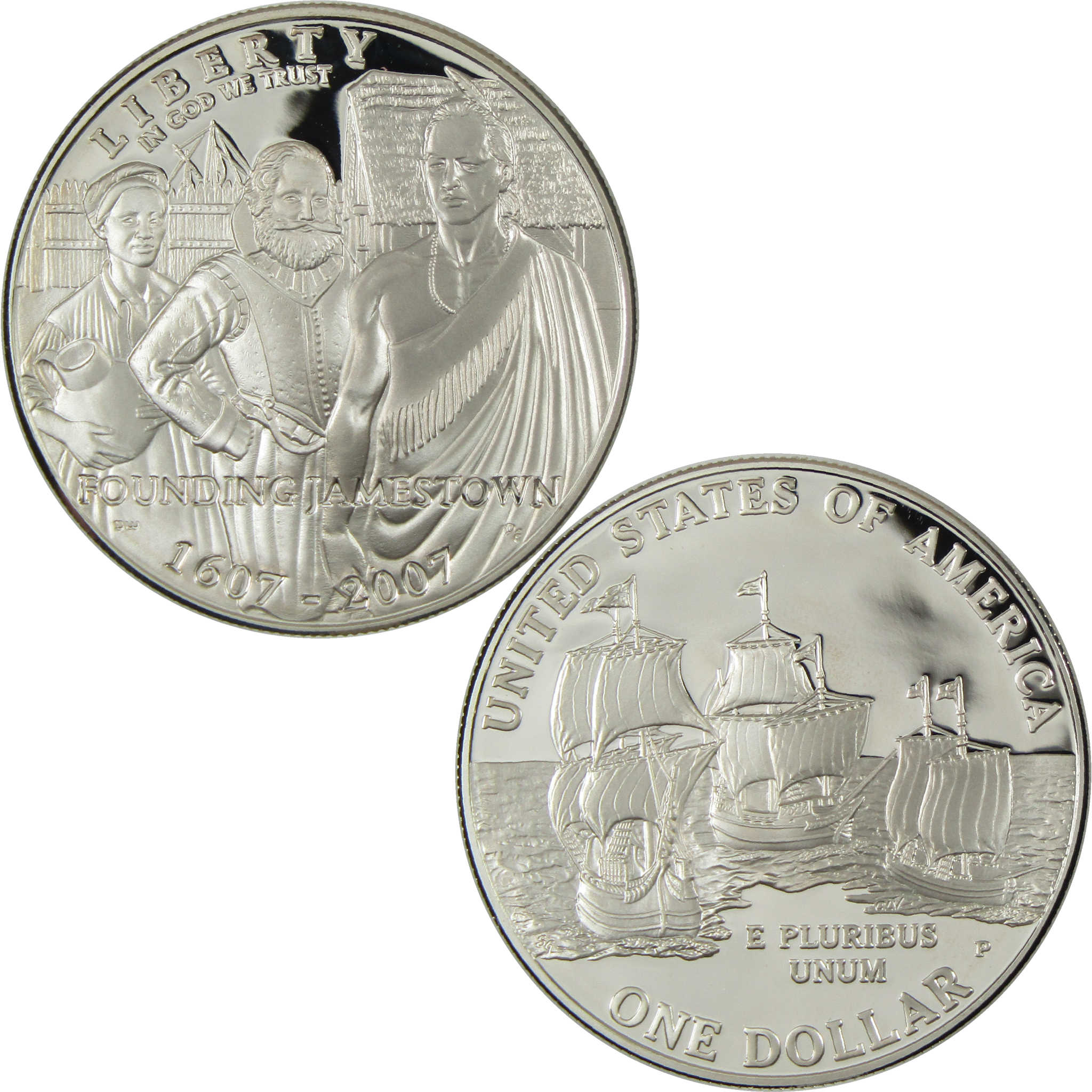 2007 P Jamestown 400th Anniversary Commemorative Silver Dollar Proof