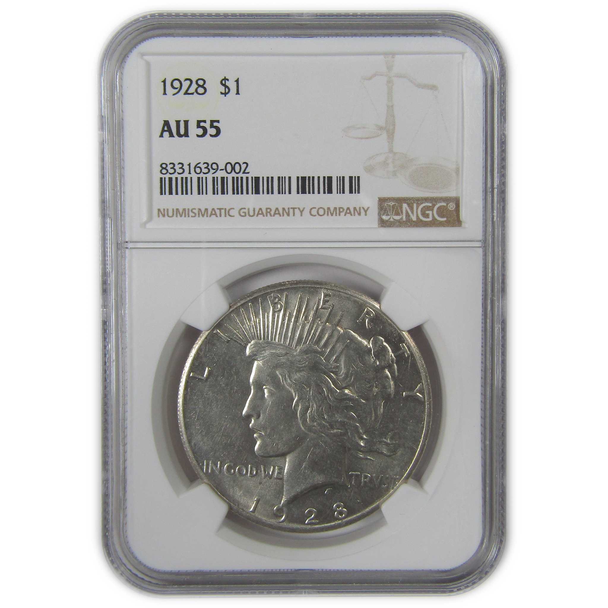 1928 Peace Dollar AU 55 NGC Silver $1 Coin Collectible SKU:I23600