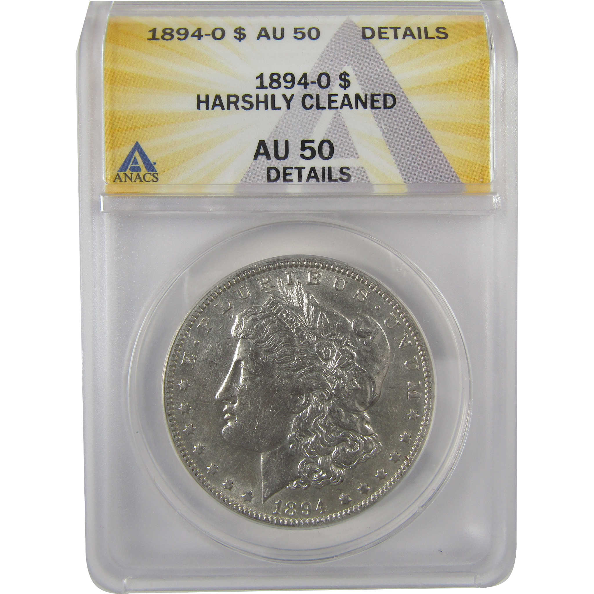 1894 O Morgan Dollar AU 50 Details ANACS Silver $1 Coin SKU:I19330 - Morgan coin - Morgan silver dollar - Morgan silver dollar for sale - Profile Coins & Collectibles