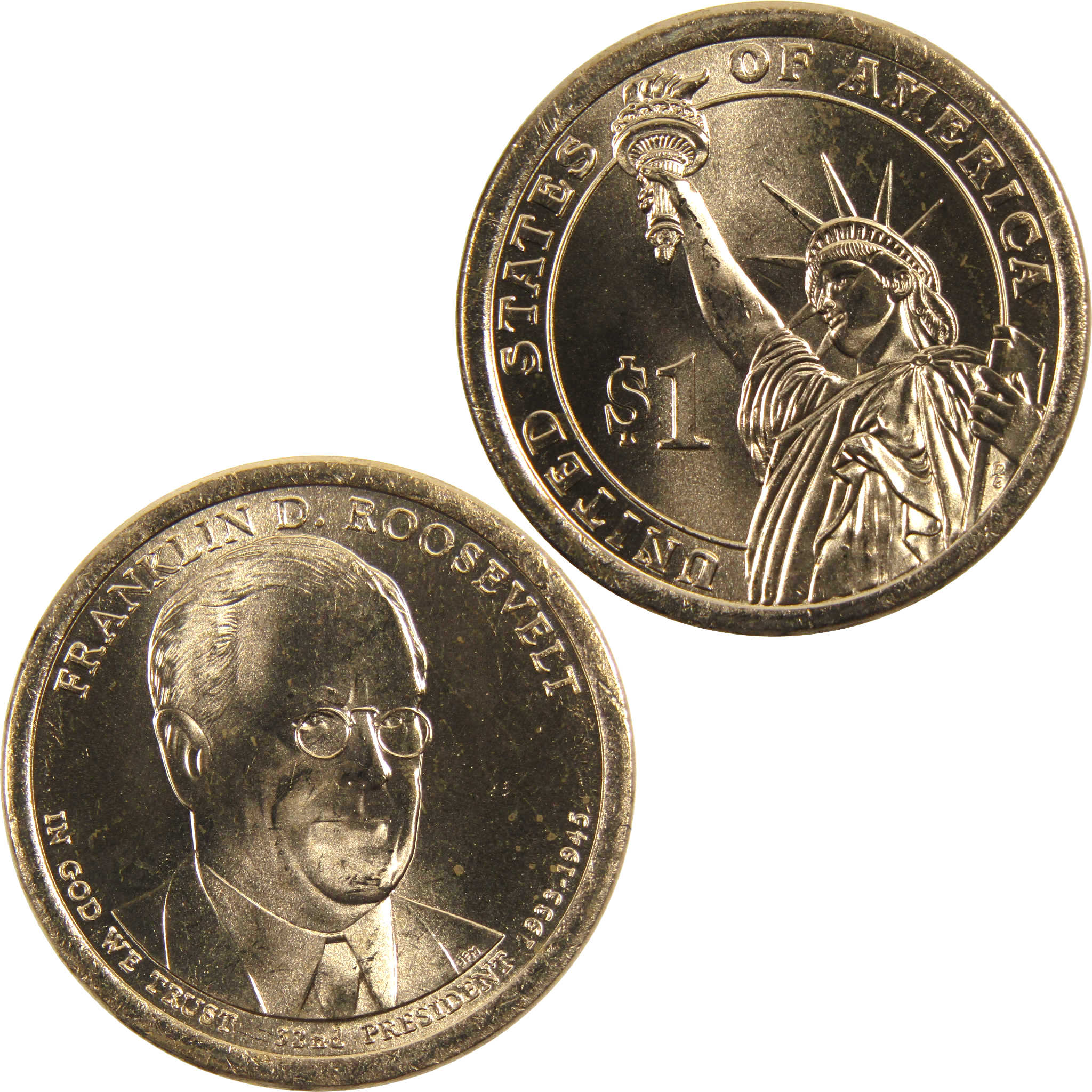 2014 D Franklin D Roosevelt Presidential Dollar BU Uncirculated Coin