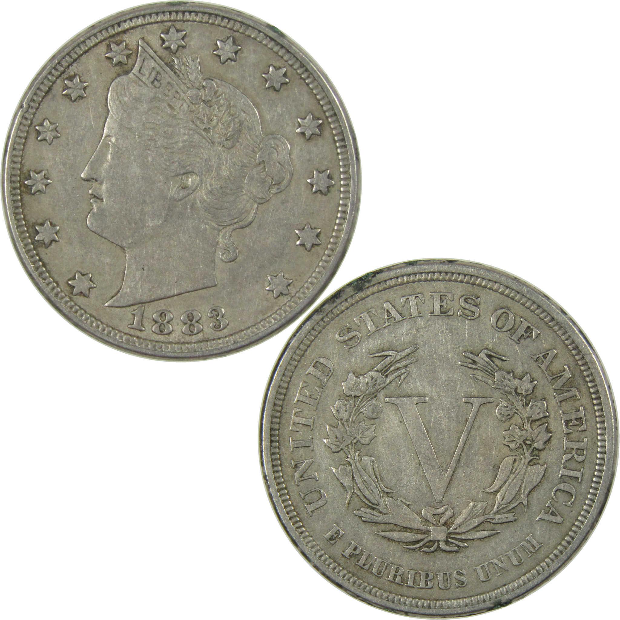 1883 No Cents Liberty Head V Nickel VF Very Fine 5c Coin SKU:I27247