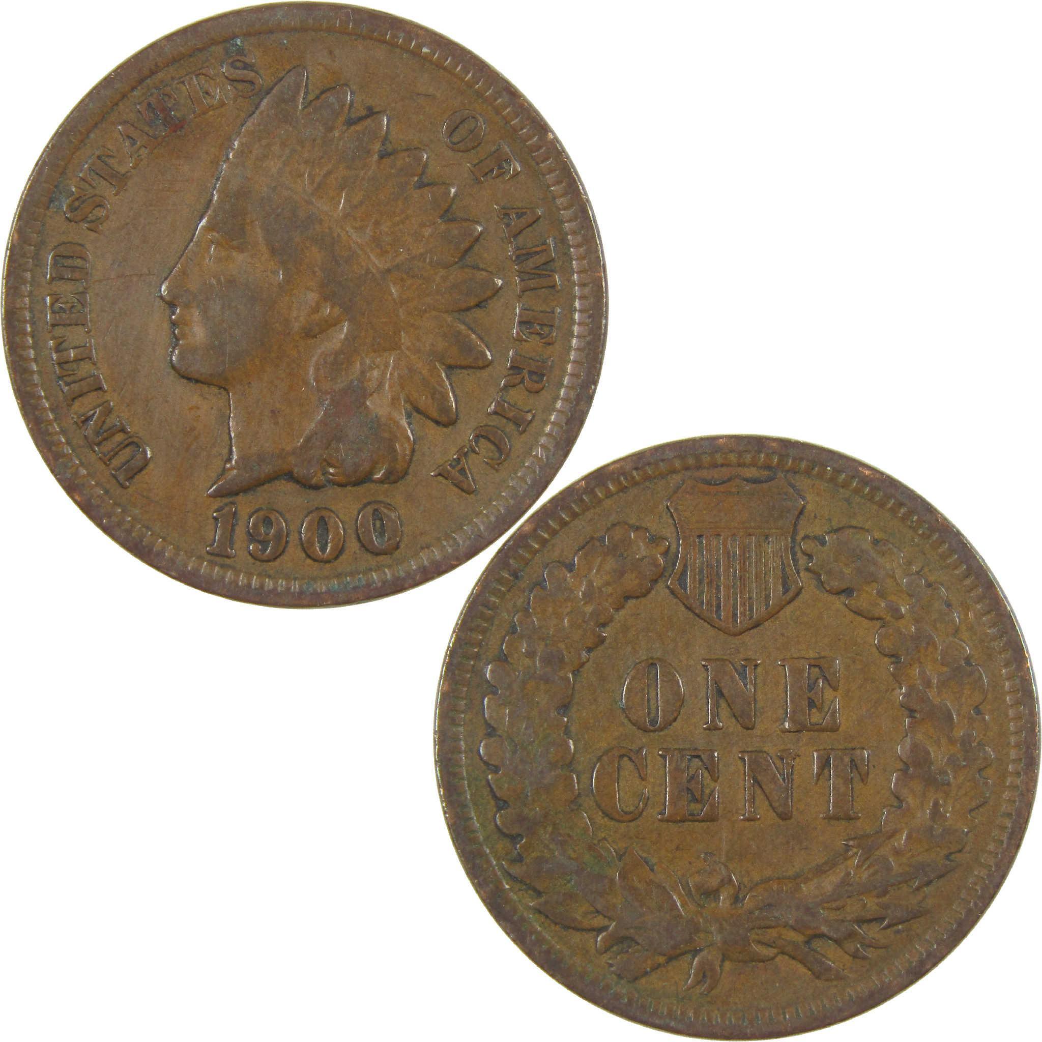 1900 Indian Head Cent G Good Penny 1c Coin Collectible