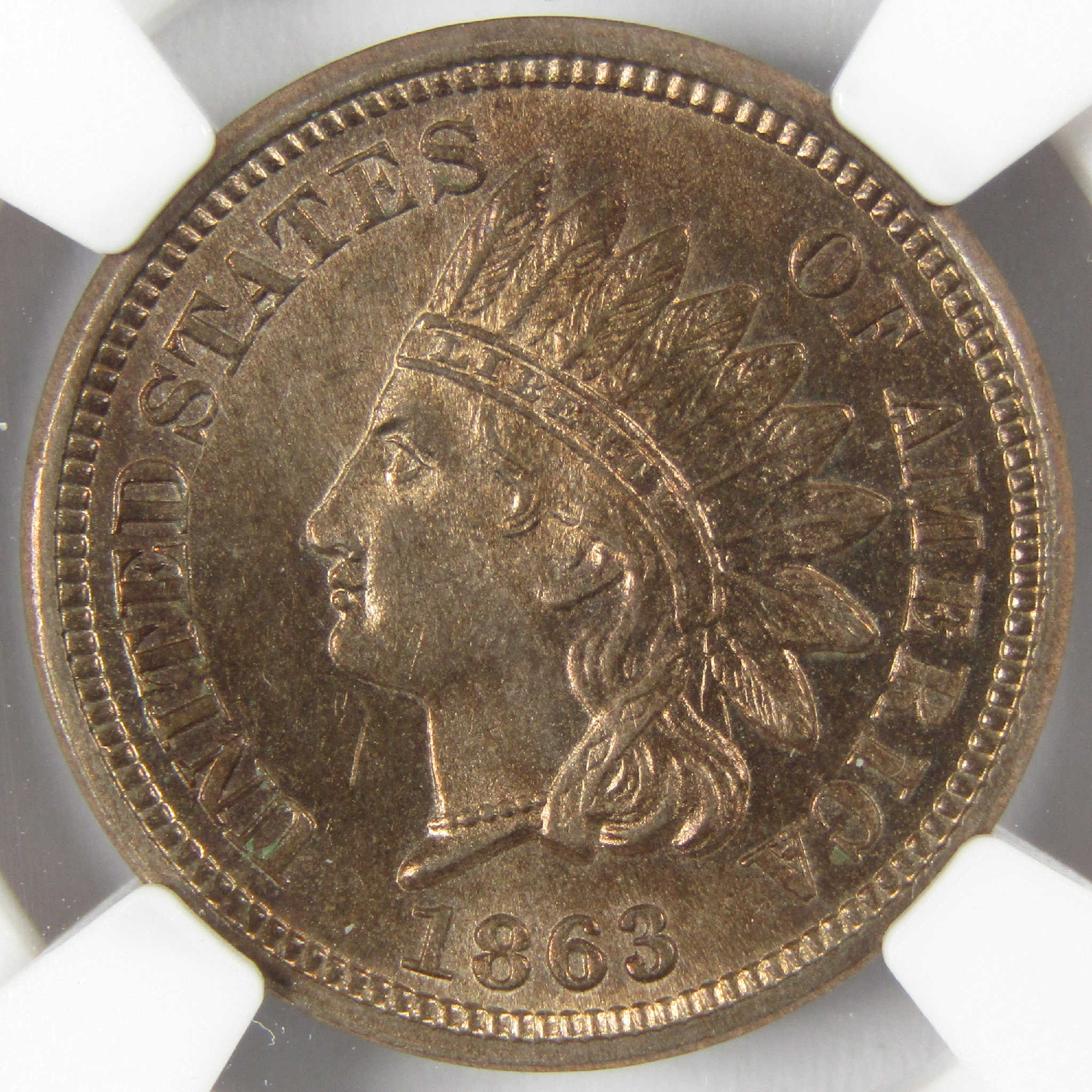 1863 Indian Head Cent MS 64 NGC Penny Uncirculated 1c Coin Collectible