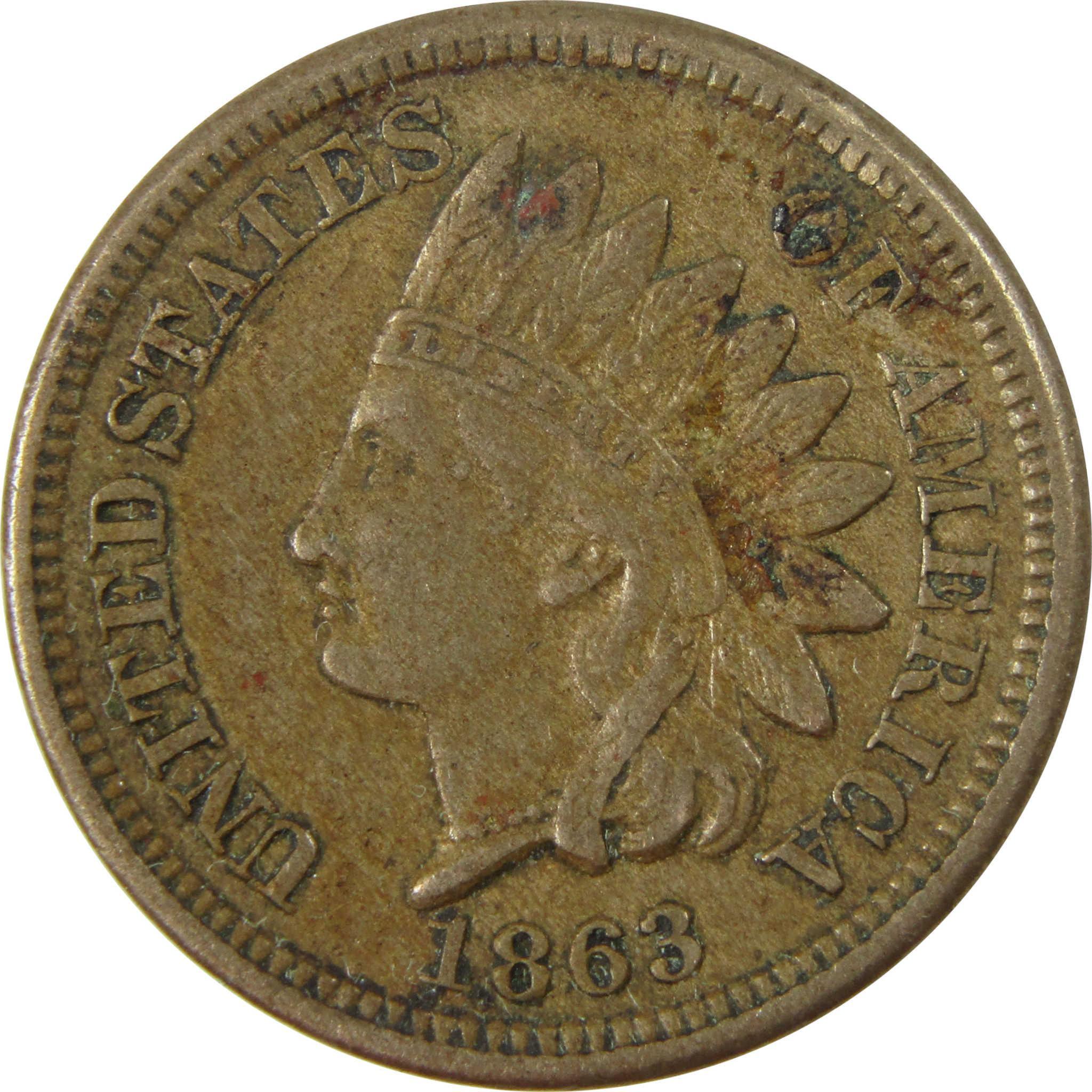 1863 Indian Head Cent XF EF Extremely Fine Penny 1c Coin SKU:CP1227