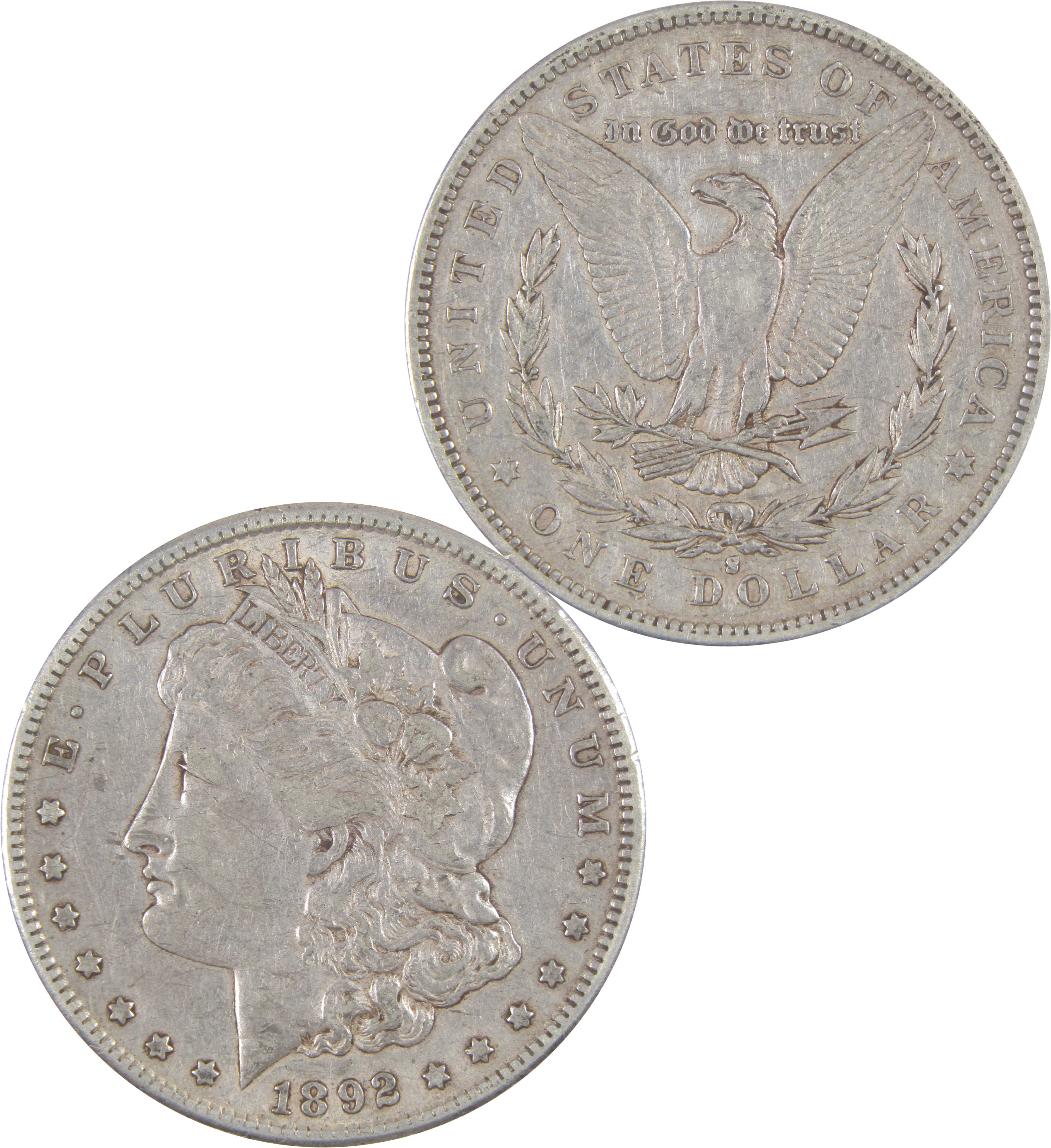 1892 S Morgan Dollar XF EF Extremely Fine Silver $1 Coin SKU:I17667 - Morgan coin - Morgan silver dollar - Morgan silver dollar for sale - Profile Coins & Collectibles