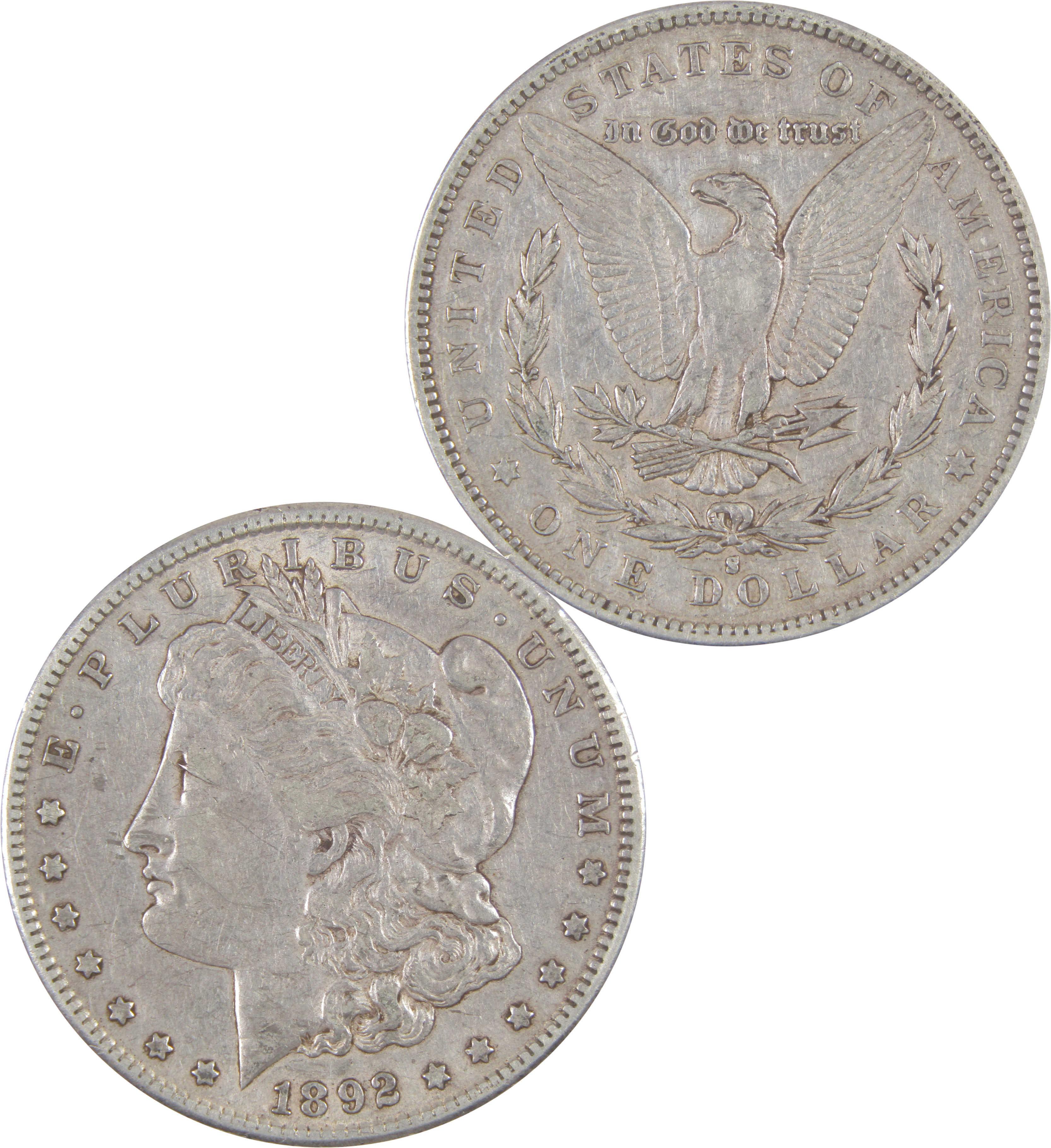 1892 S Morgan Dollar XF EF Extremely Fine Silver $1 Coin SKU:I17667 - Morgan coin - Morgan silver dollar - Morgan silver dollar for sale - Profile Coins & Collectibles