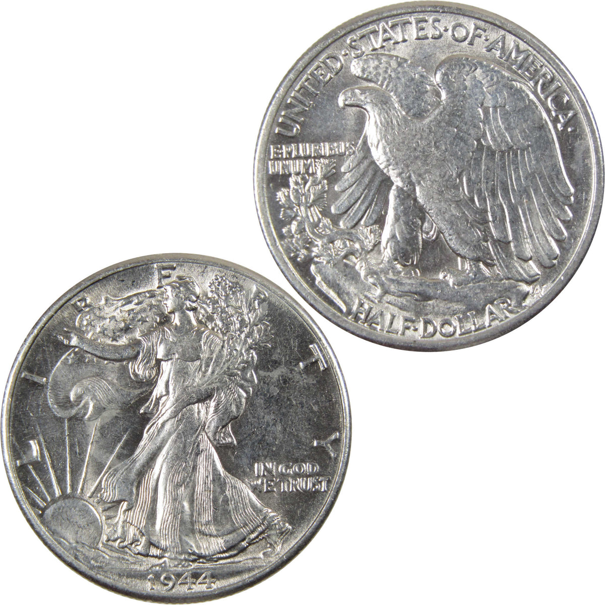 1944 Liberty Walking Silver 50c Borderline Uncirculated SKU:I28662
