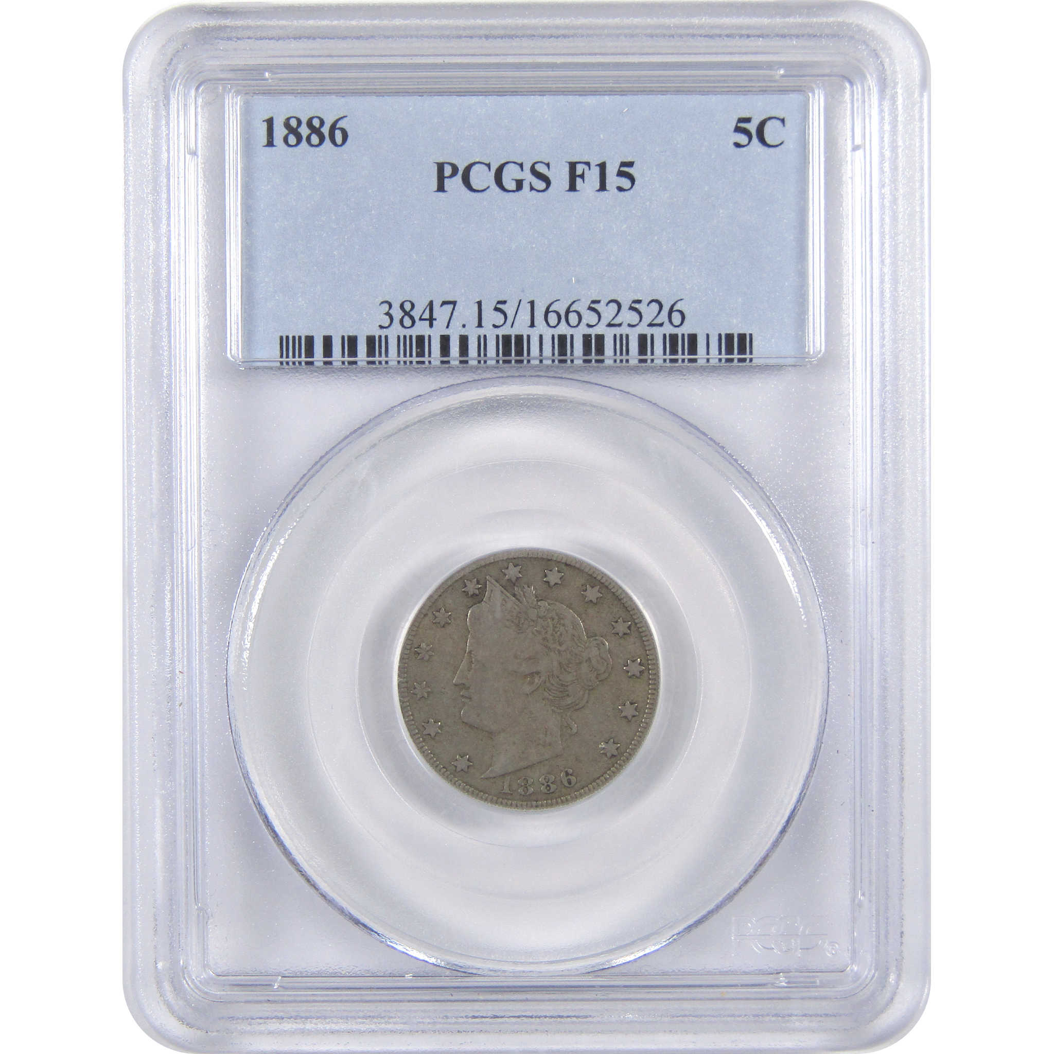 1886 Liberty Head V Nickel F 15 PCGS 5c Coin SKU:I18141