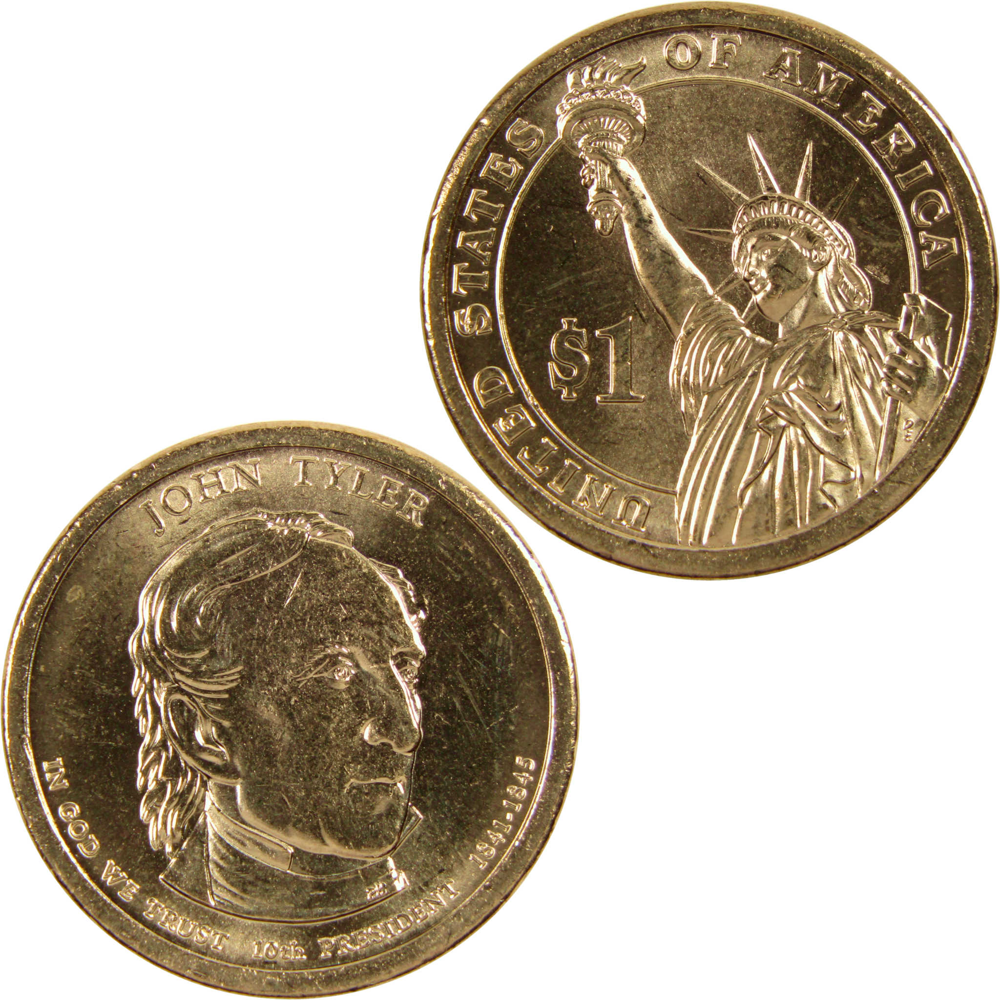 2009 P John Tyler Presidential Dollar BU Uncirculated $1 Coin