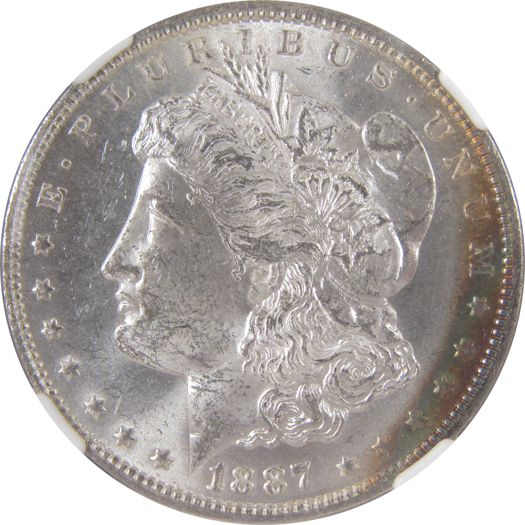 1887 O Morgan Dollar MS 62 NGC Silver Uncirculated Toned SKU:I18841