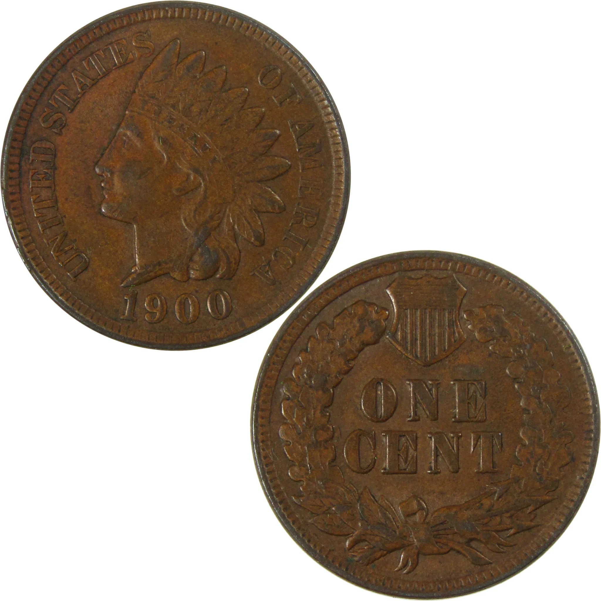1900 Indian Head Cent AU About Uncirculated Penny 1c Coin SKU:I27449