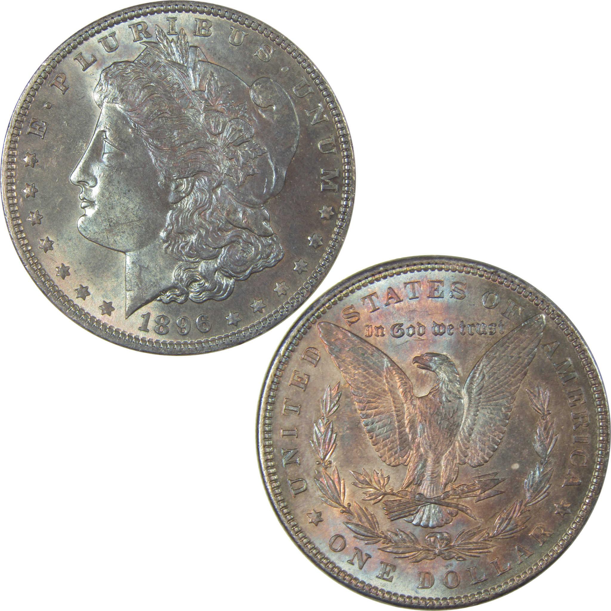 1896 Morgan Dollar Uncirculated Silver $1 Coin Toned SKU:CPC1003