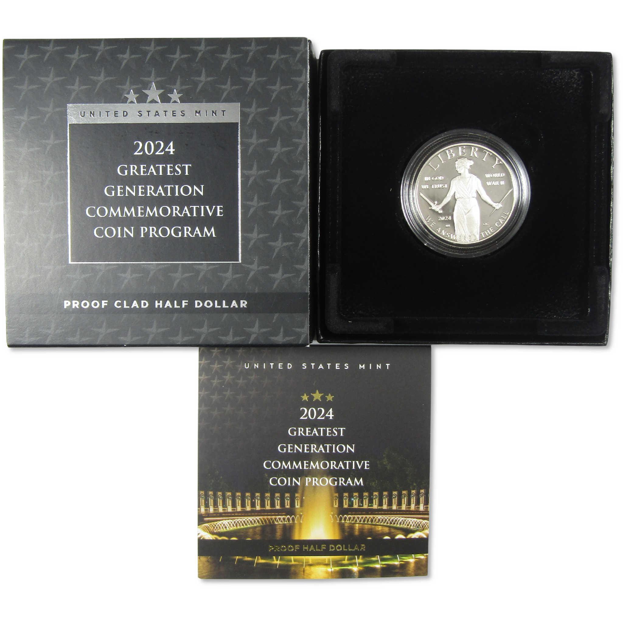 2024 S Greatest Generation Commemorative Clad Half Dollar Proof OGP