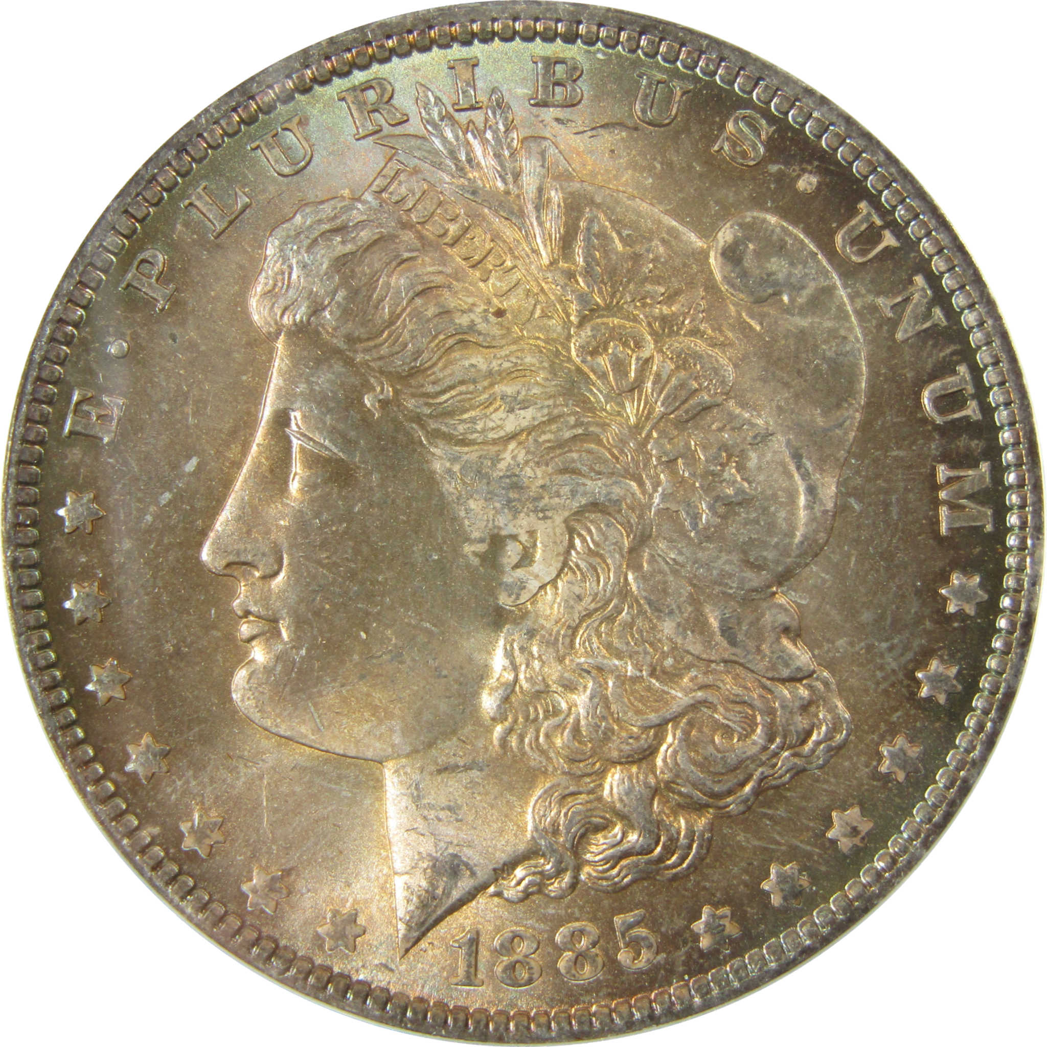 1885 O Morgan Silver Dollar MS 63 ANACS Uncirculated Toned SKU:I28486