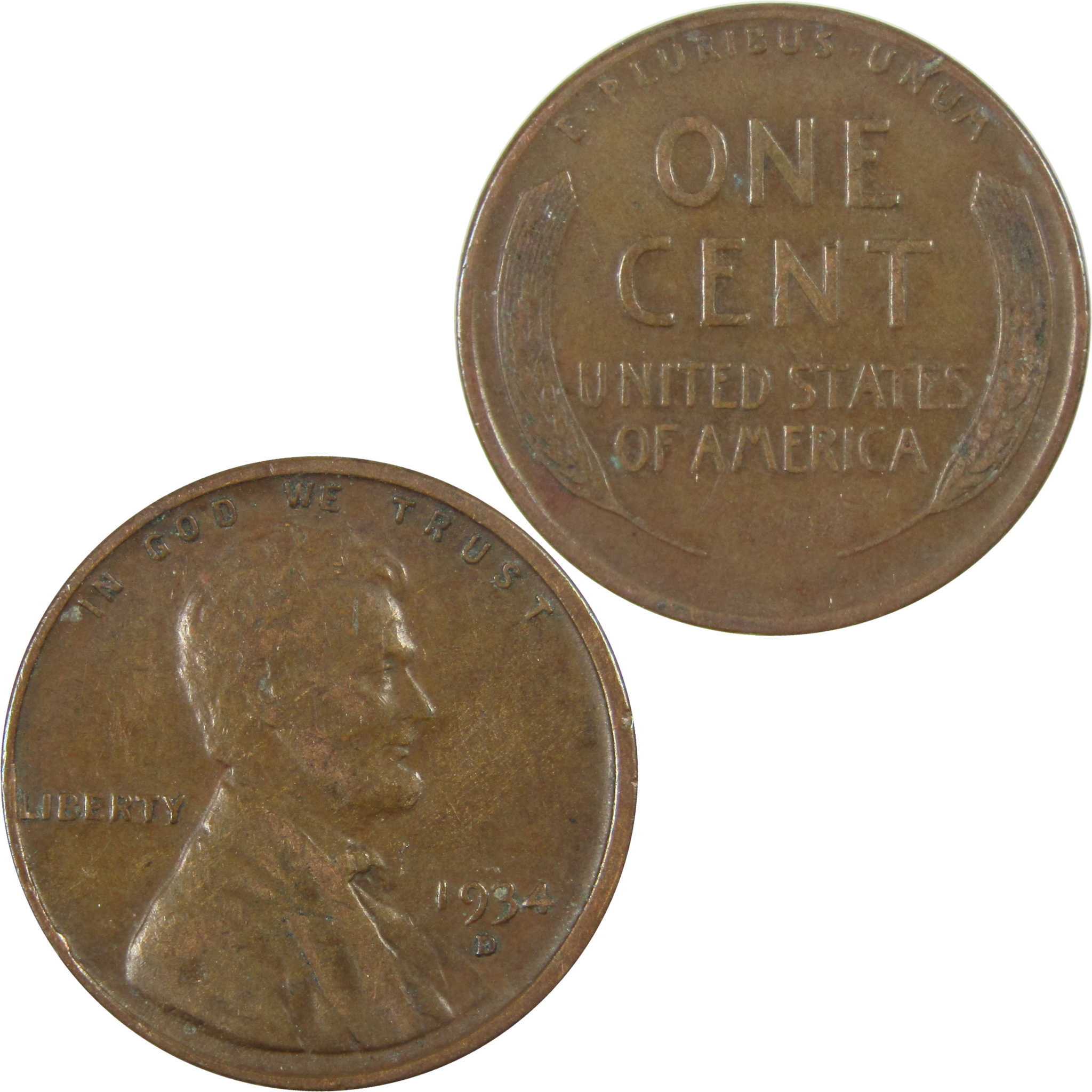 1934 D Lincoln Wheat Cent VF Very Fine Penny 1c Coin SKU:I26785
