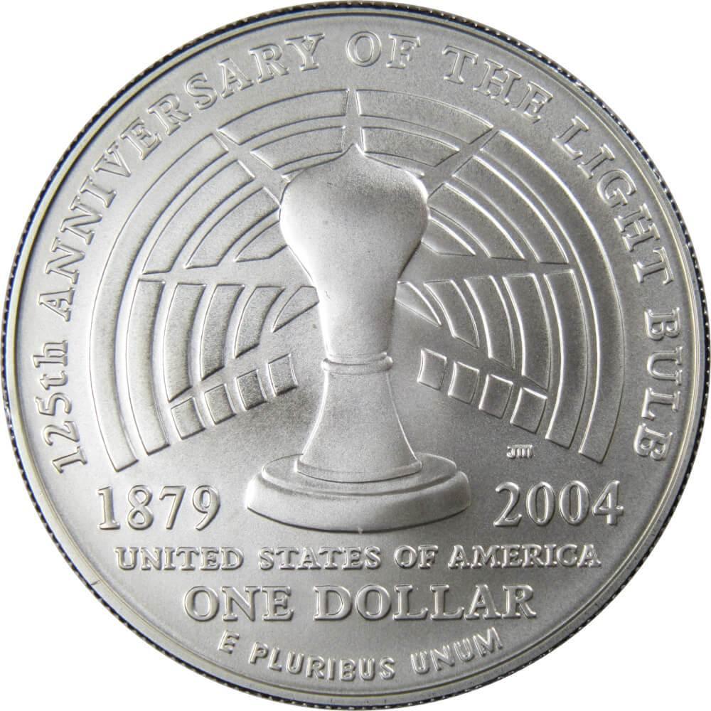 2004 P Thomas Alva Edison Commemorative Silver Dollar Uncirculated
