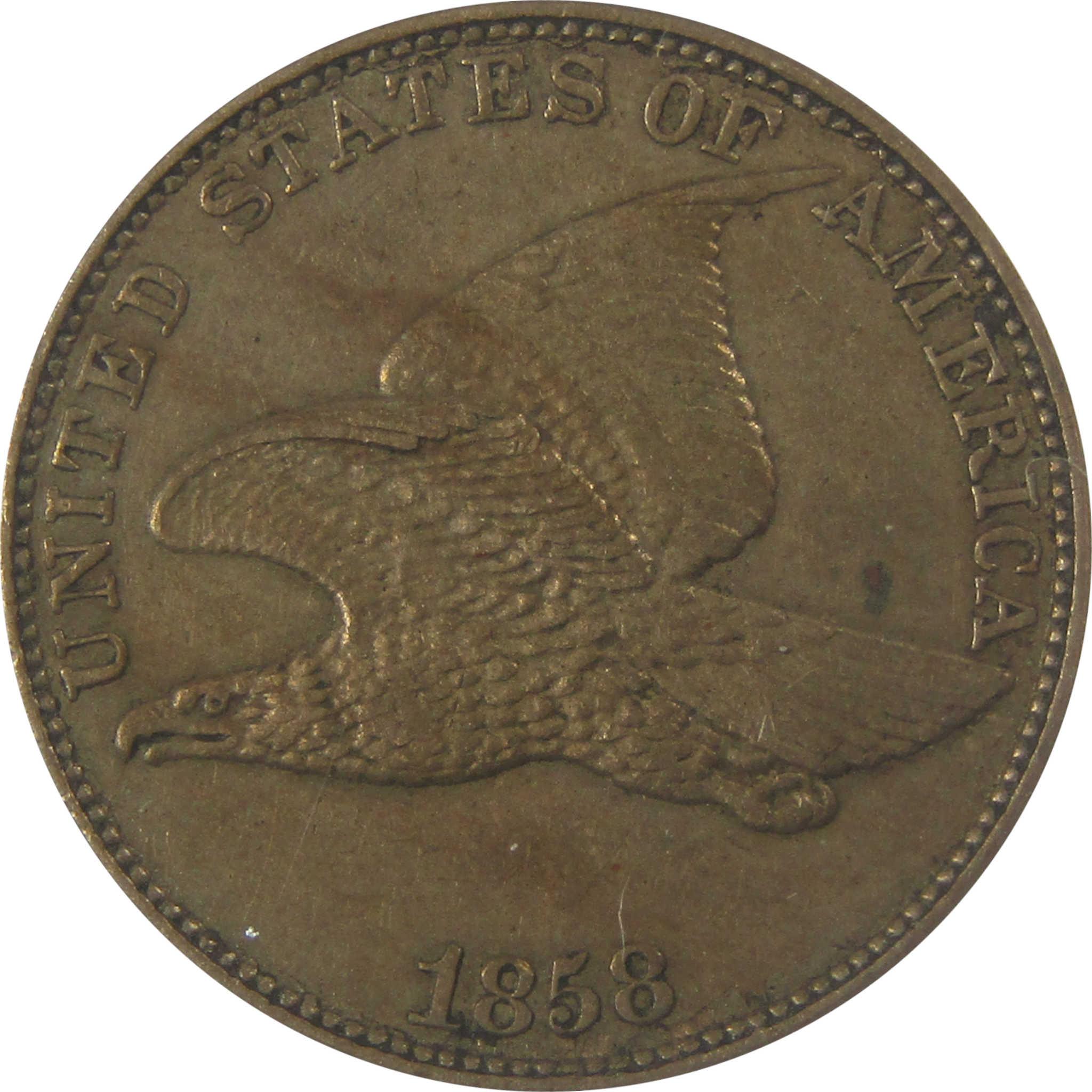 1858 Large Letters Flying Eagle Cent AU 50 ANACS Penny SKU:I24897