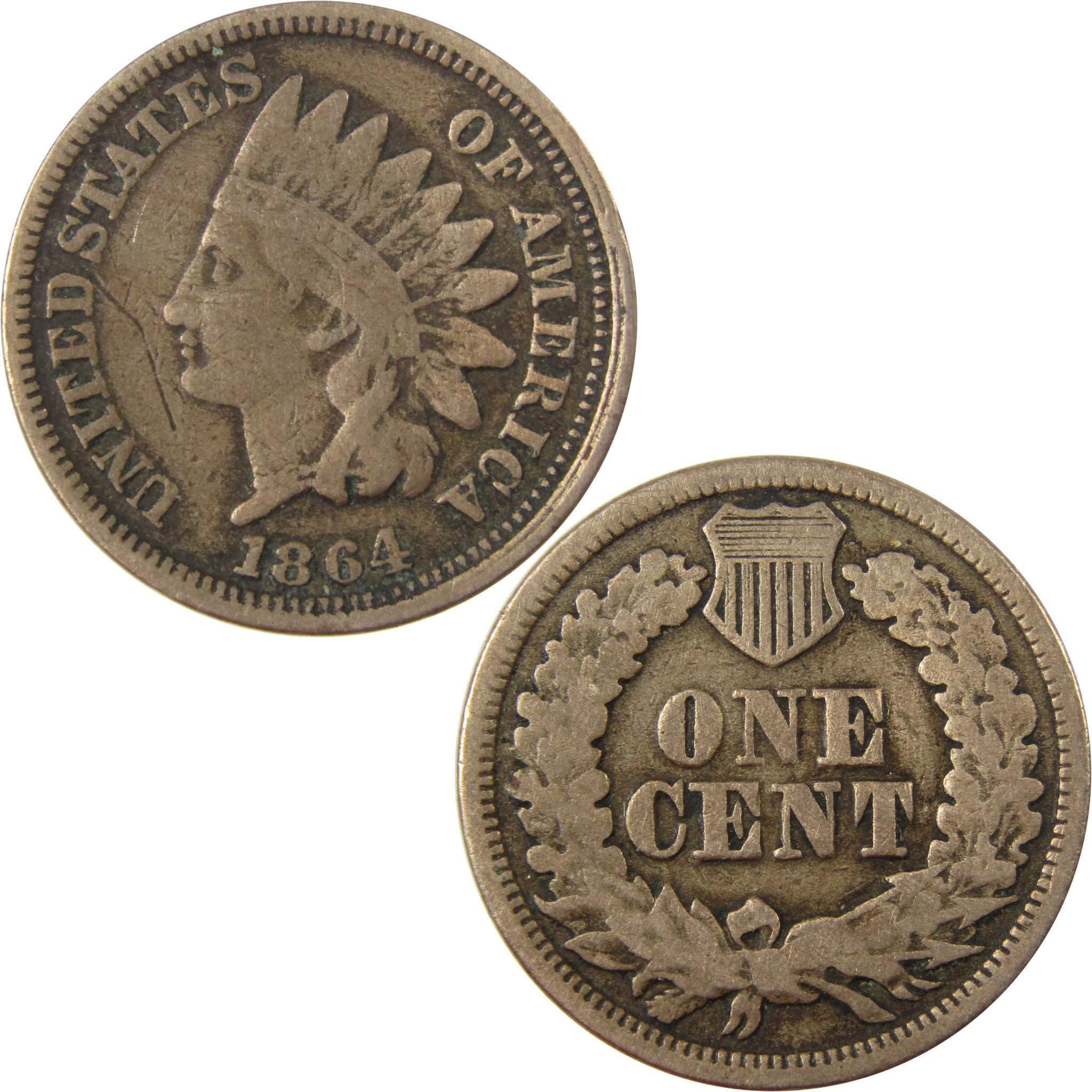 1864 Indian Head Copper-Nickel Cent VG Very Good Details SKU:CP1243