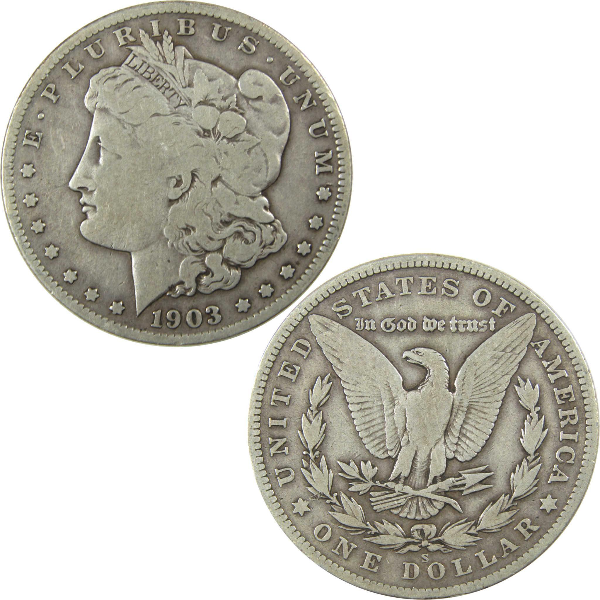 1903 S Morgan Silver Dollar VG Very Good $1 Coin SKU:I24983 - Morgan coin - Morgan silver dollar - Morgan silver dollar for sale - Profile Coins & Collectibles