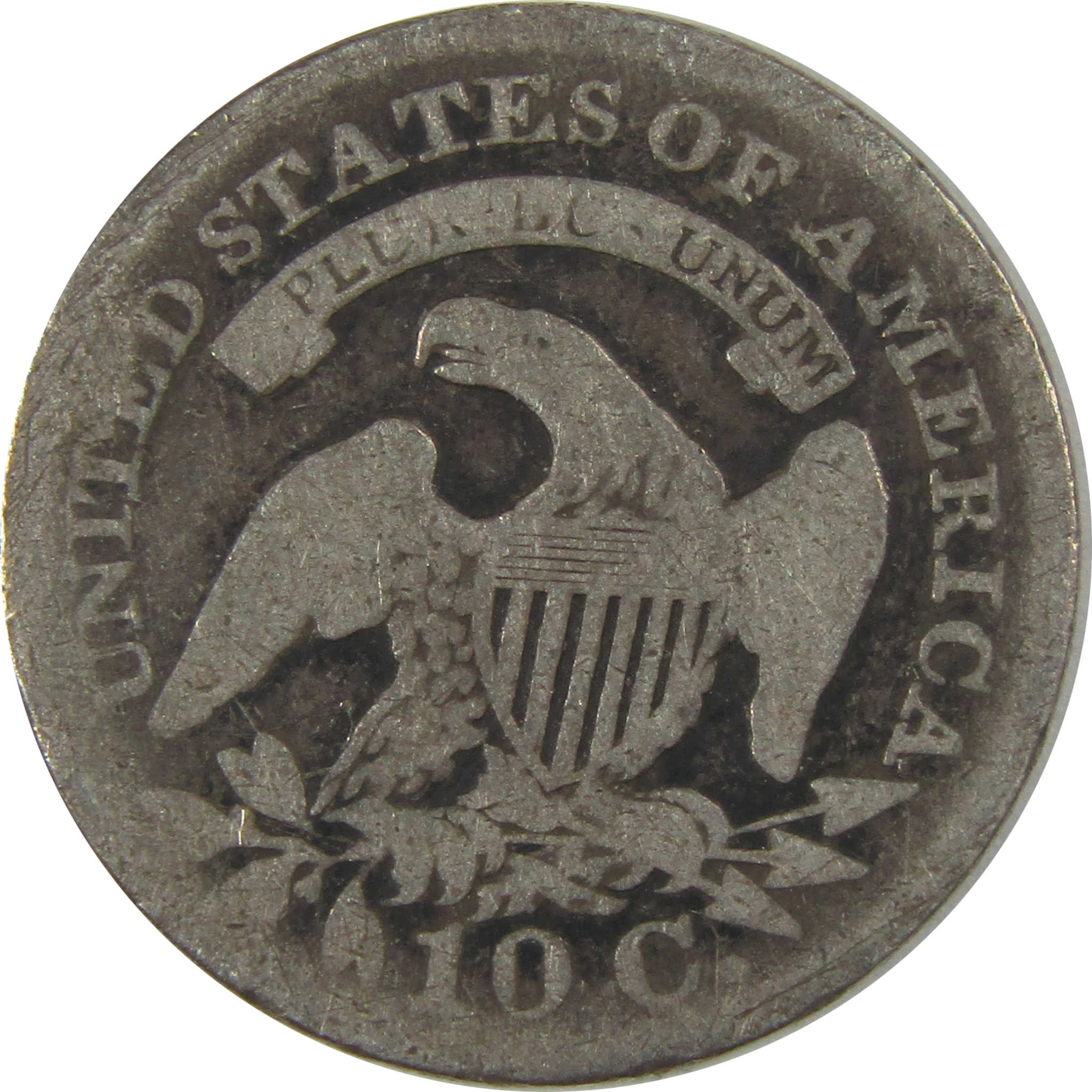 1827 Pointed Top Capped Bust Dime G Good Silver 10c Coin SKU:I19982