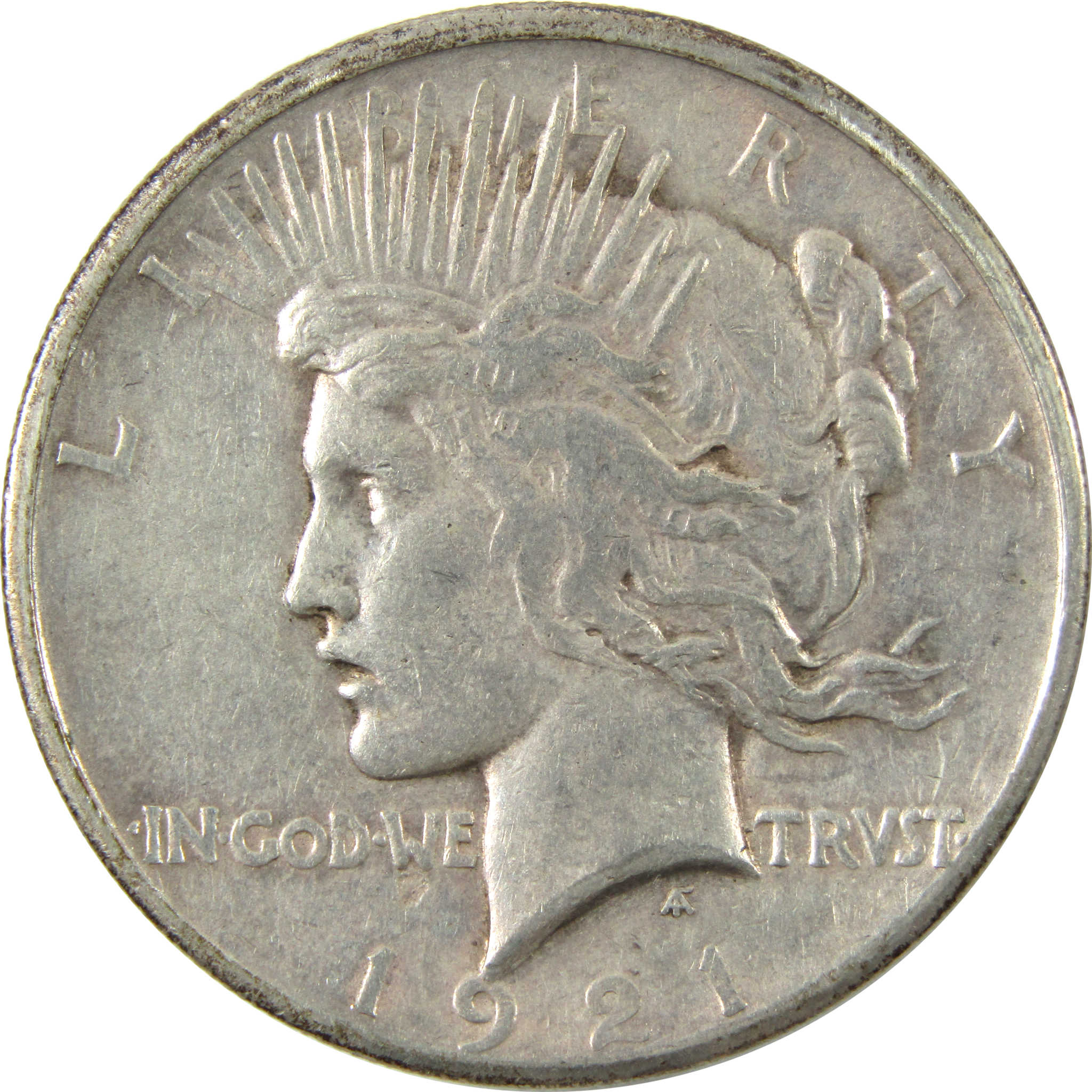 1921 High Relief Peace Dollar VF Very Fine Silver $1 Coin SKU:I14183