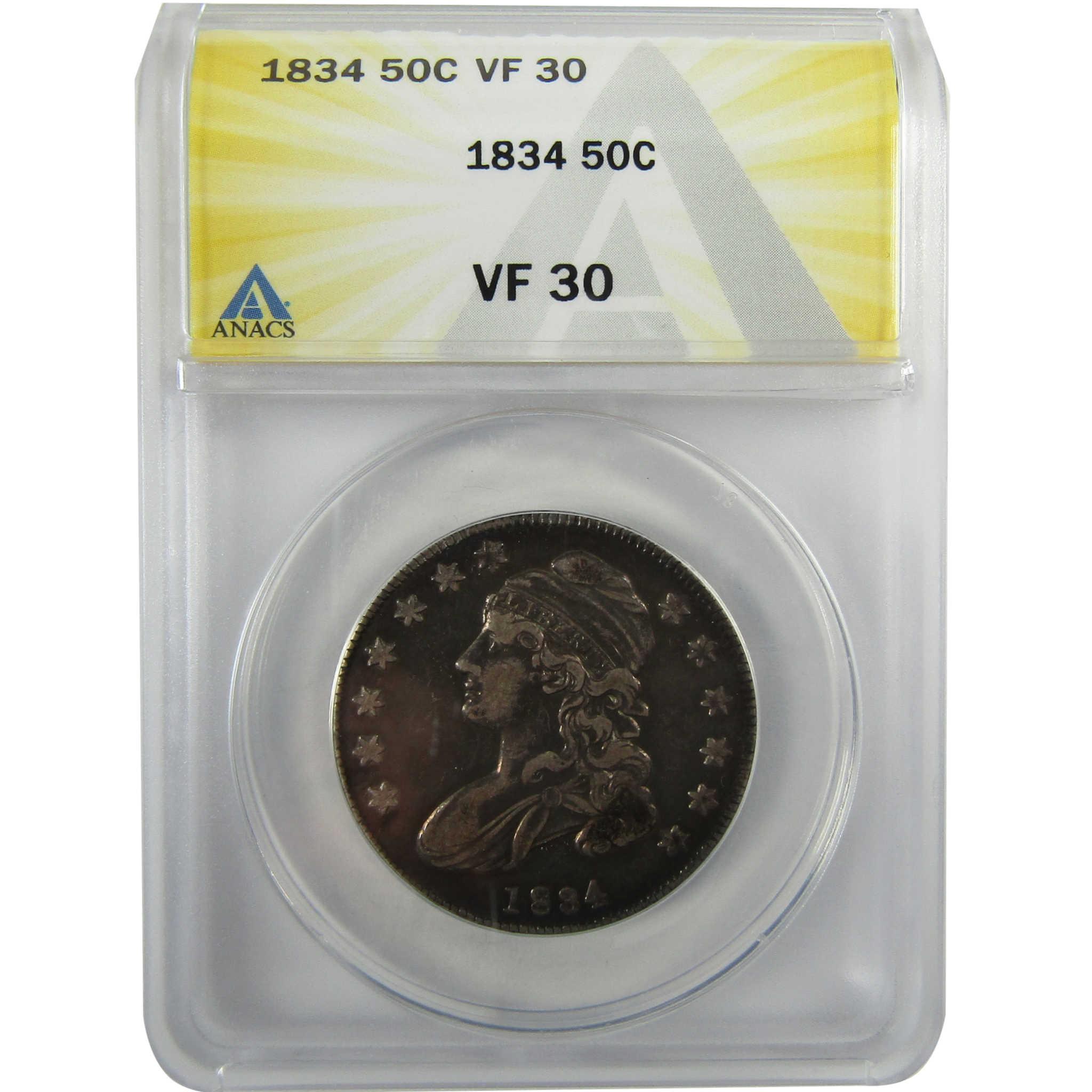 1834 Small Date and Letters Capped Bust 50c VF 30 ANACS SKU:I28054
