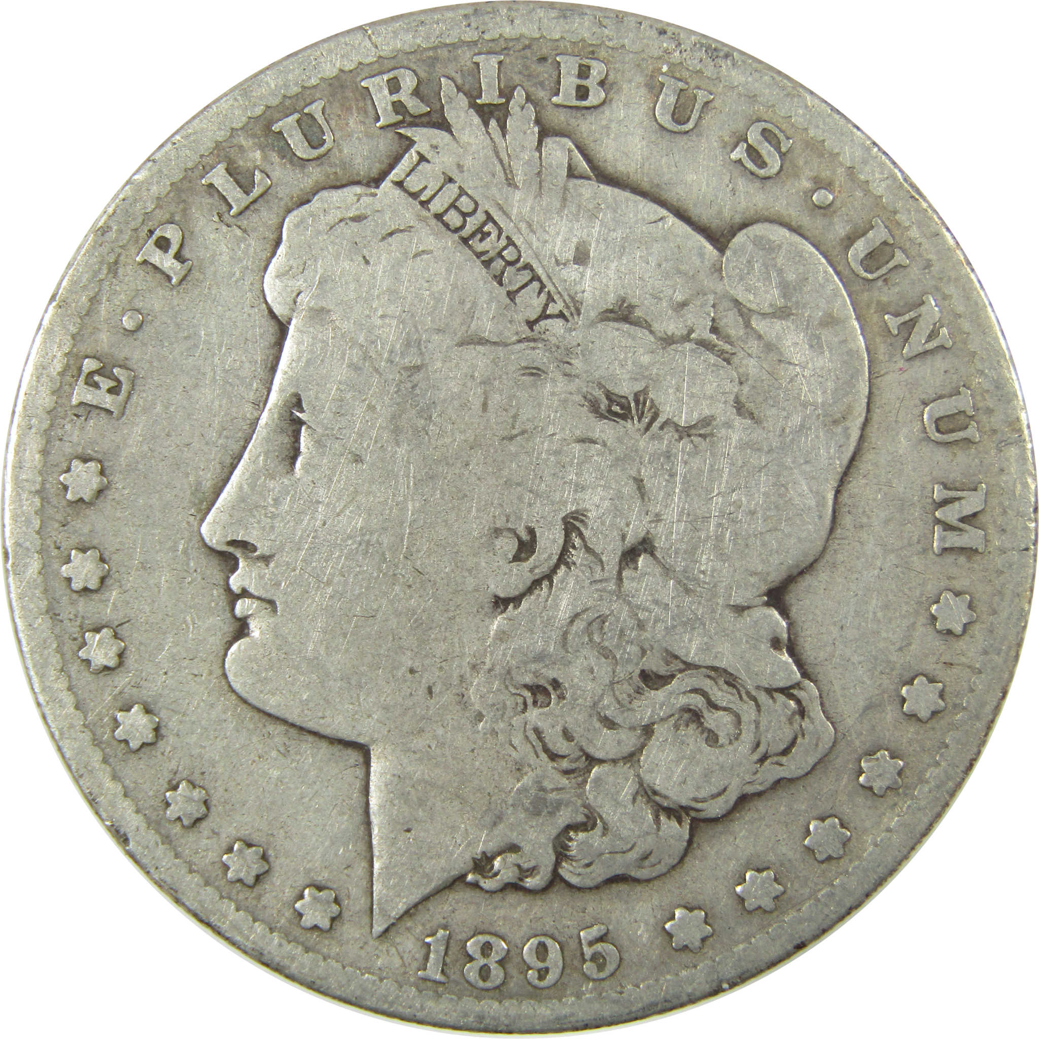 1895 Morgan Silver Dollar VG Very Good $1 Coin Collectible SKU:EL27096 - Morgan coin - Morgan silver dollar - Morgan silver dollar for sale - Profile Coins & Collectibles