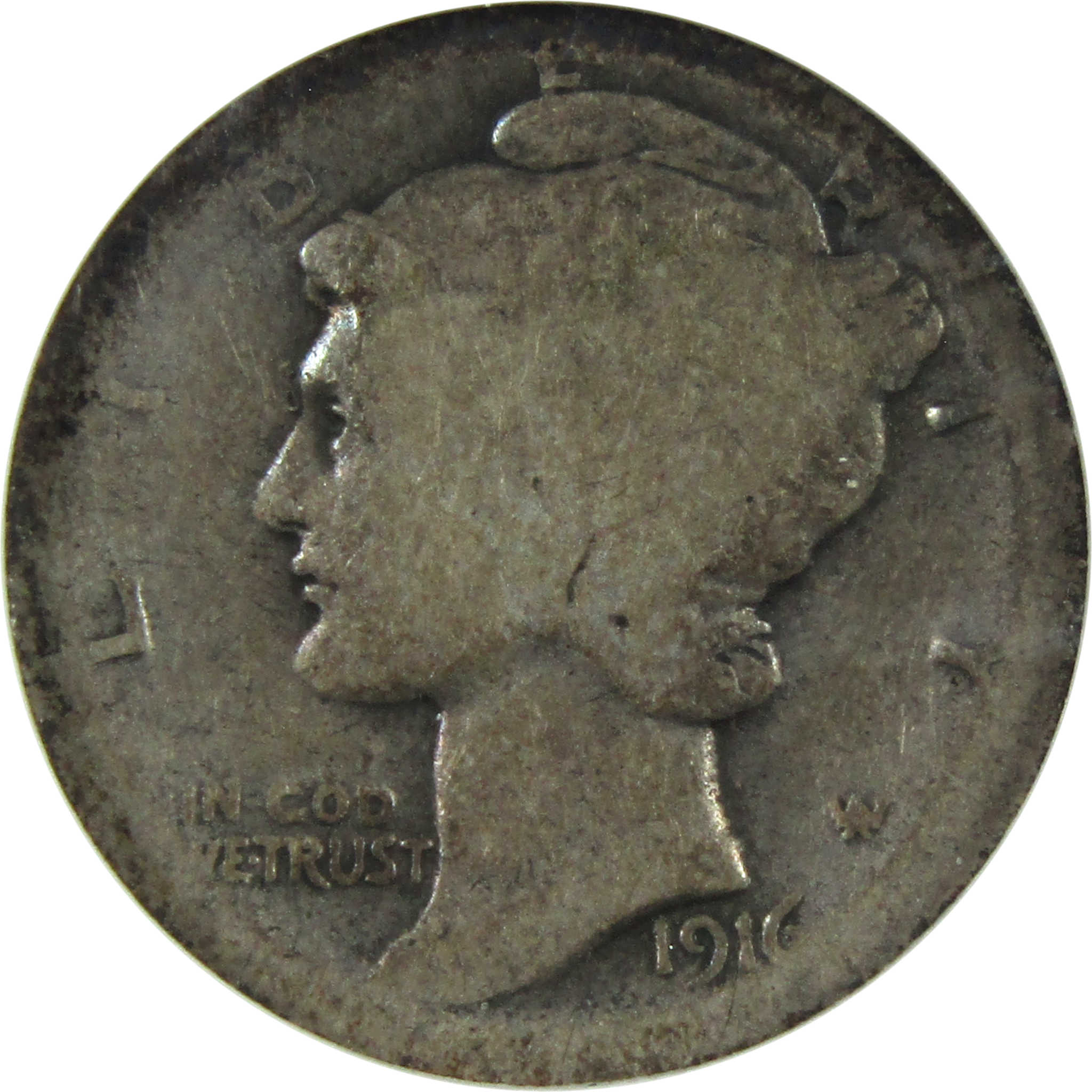 1916 D Mercury Dime AG 3 ANACS Silver 10c Coin SKU:I11780
