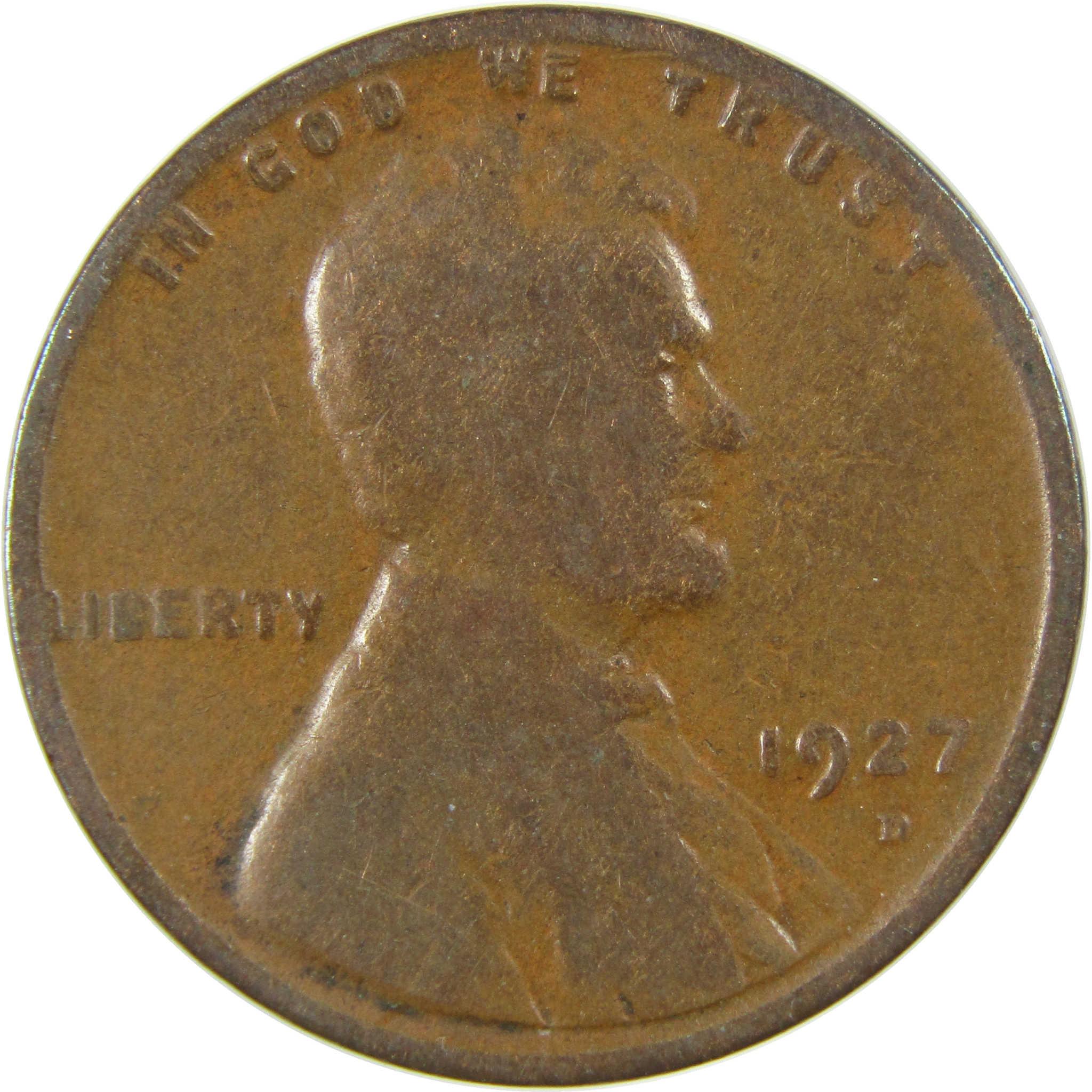 1927 D Lincoln Wheat Cent G Good Penny 1c Coin SKU:I27195