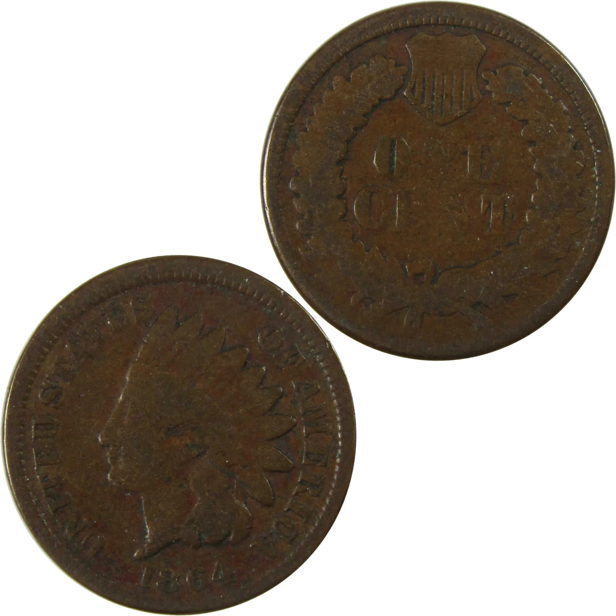 1864 Indian Head Bronze Cent G Good Details Penny 1c Coin SKU:I27676
