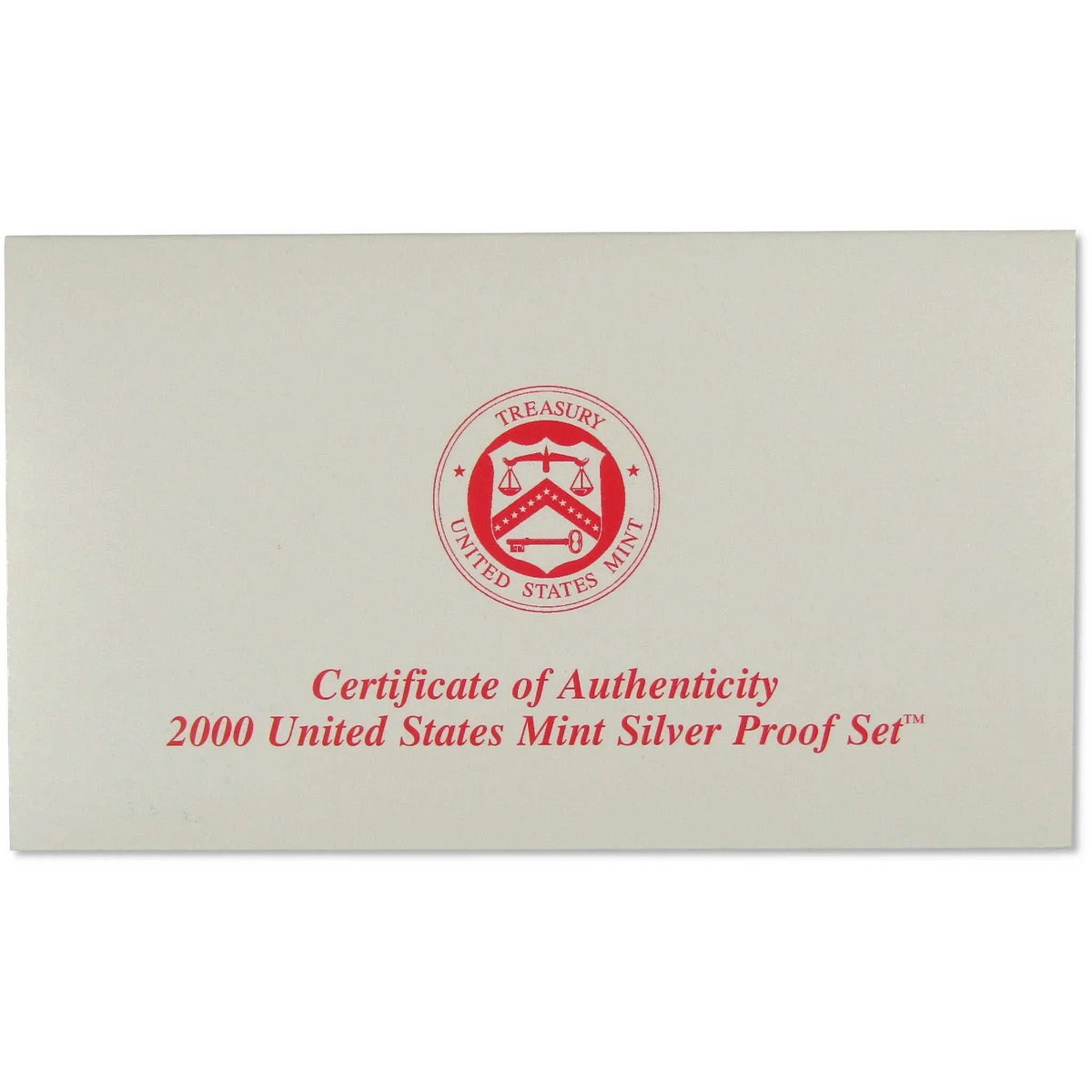 2000 Silver Proof Set U.S. Mint Original Government Packaging OGP COA