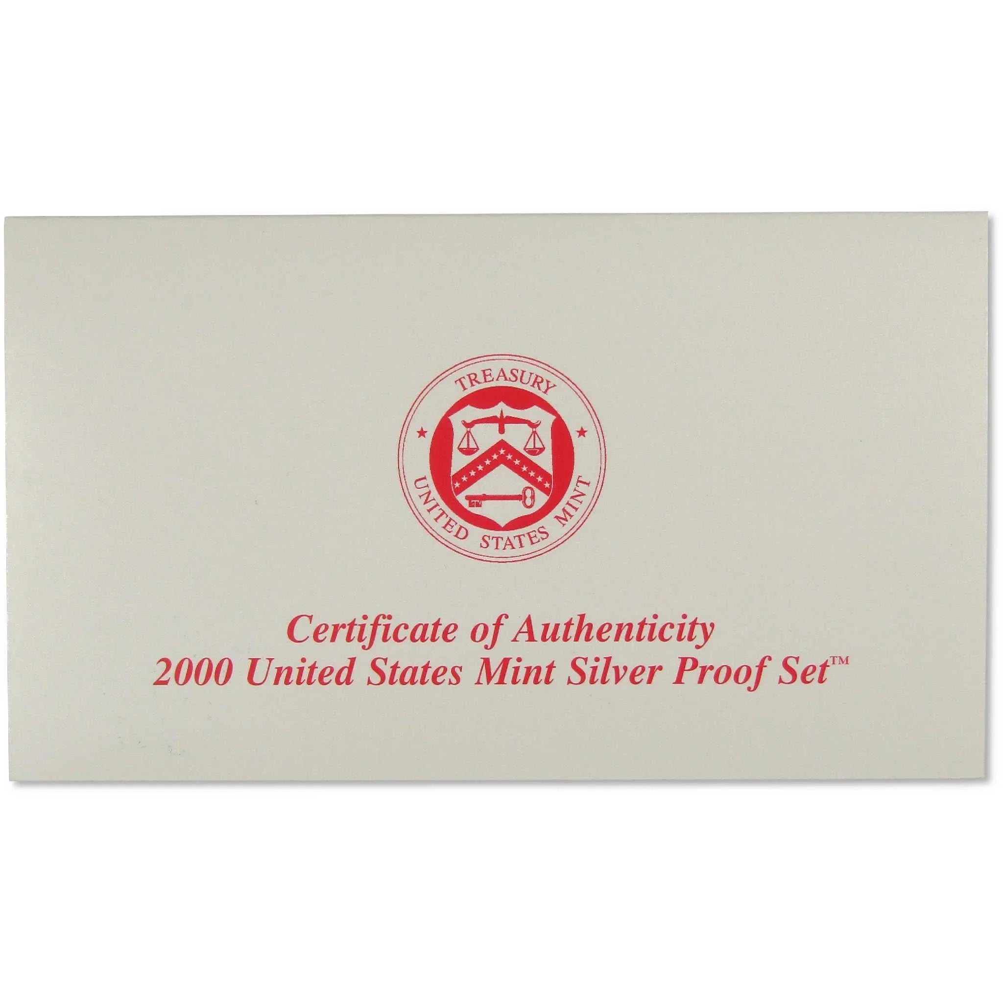 2000 Silver Proof Set U.S. Mint Original Government Packaging OGP COA