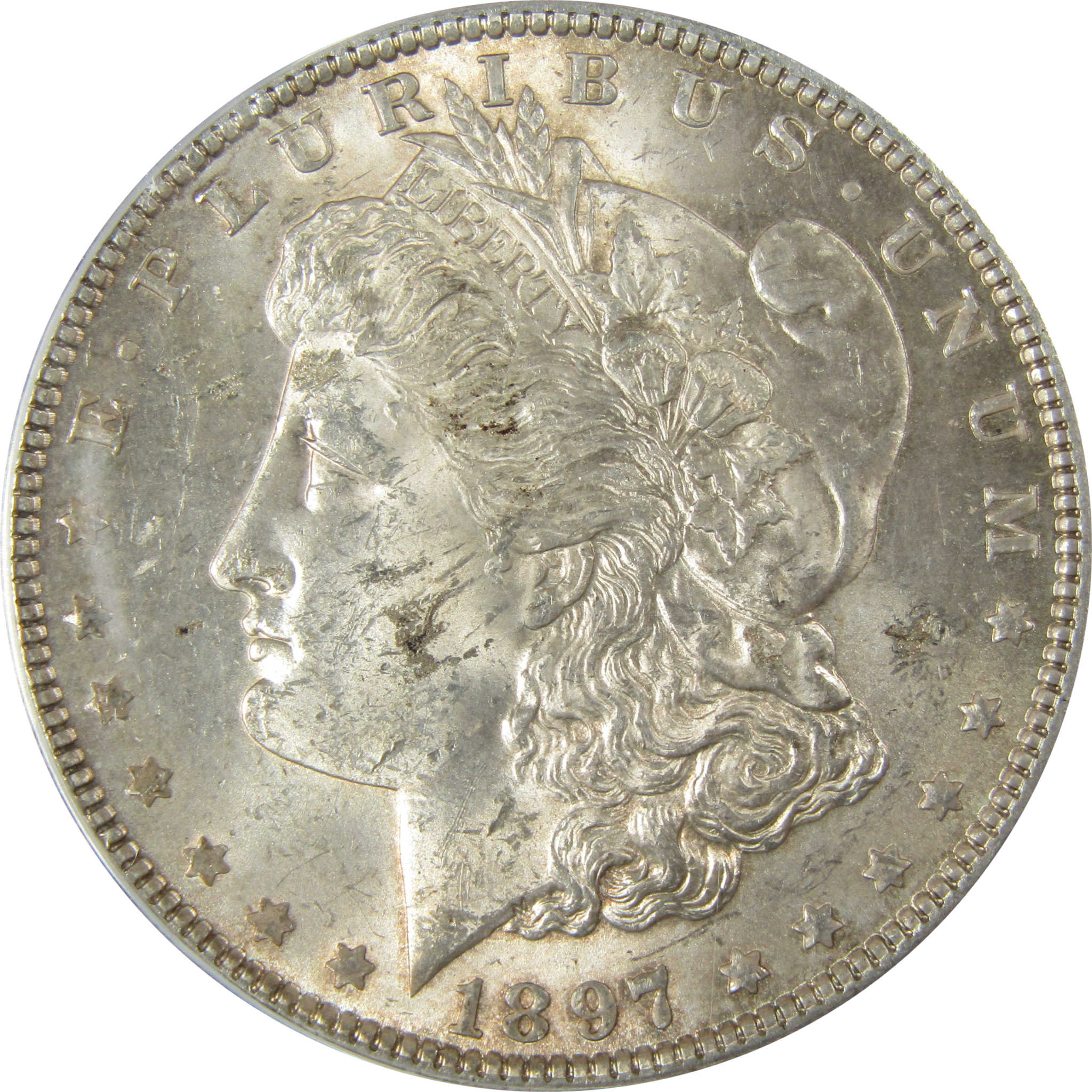 1897 VAM-6A Pitted Reverse Morgan Silver $1 MS 62 ANACS SKU:CP859 - Morgan coin - Morgan silver dollar - Morgan silver dollar for sale - Profile Coins & Collectibles