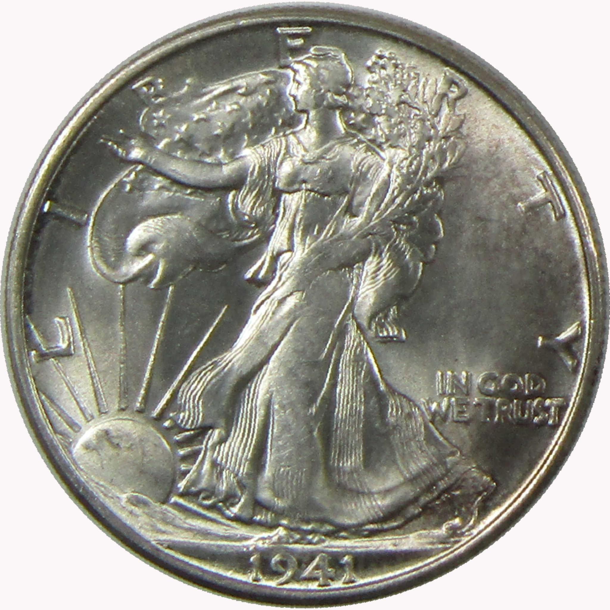 1941 S Liberty Walking Silver Half Dollar BU Very Choice Uncirculated