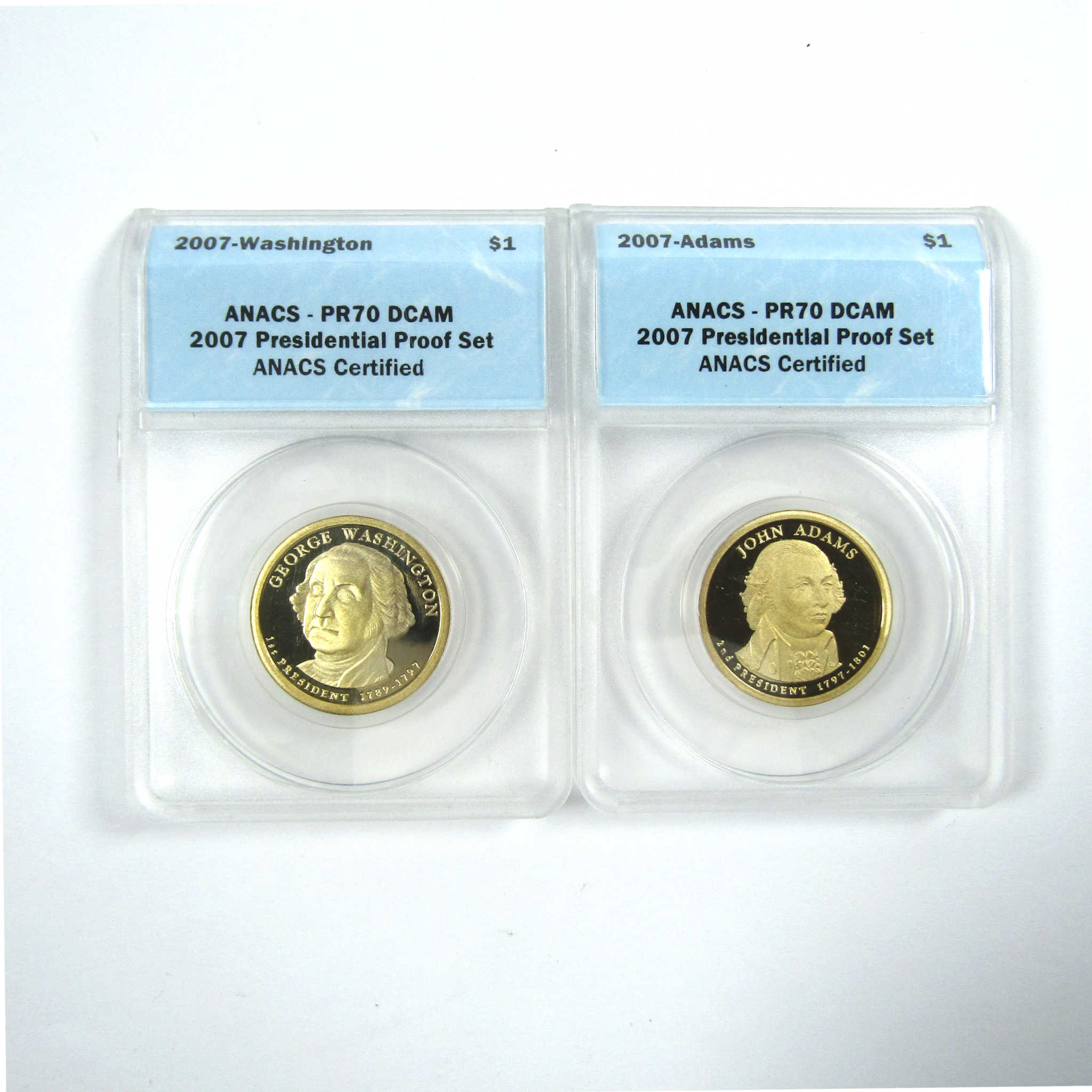 2007 Presidential Dollar 4 Coin Set PR 70 DCAM ANACS SKU:CPC6614