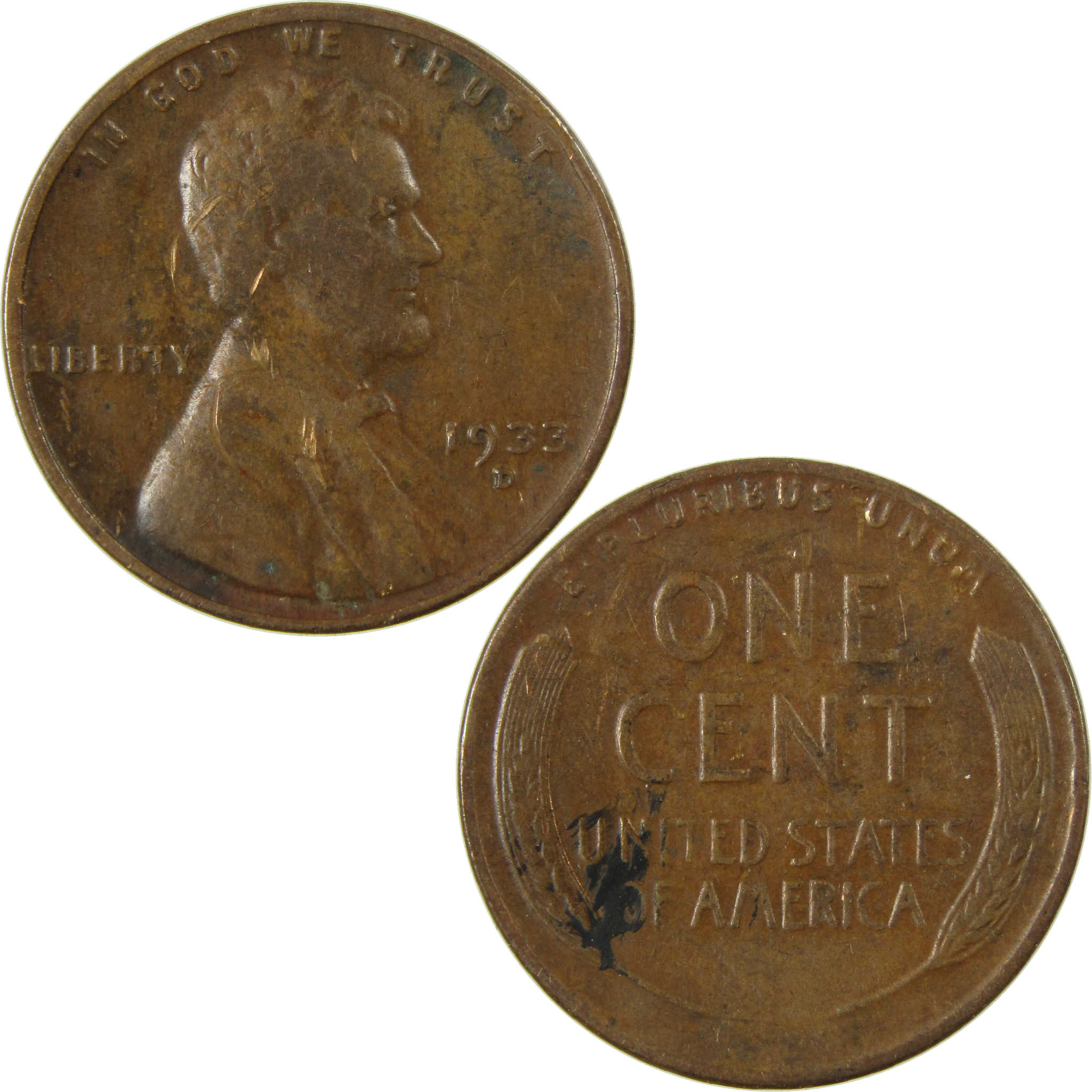 1933 D Lincoln Wheat Cent VF Very Fine Details Penny SKU:I26873