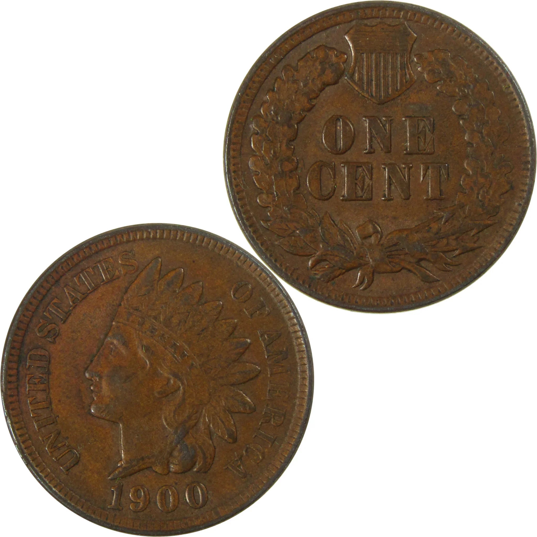 1900 Indian Head Cent AU About Uncirculated Penny 1c Coin SKU:I27449